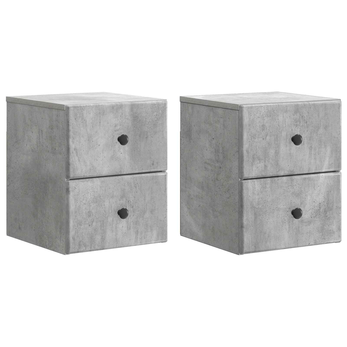 Wandmontierter Nachttisch 2 stk. Betongrau 34,5 x 33 x 40 cm