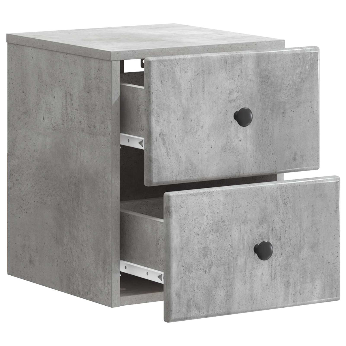 Wandmontierter Nachttisch 2 stk. Betongrau 34,5 x 33 x 40 cm