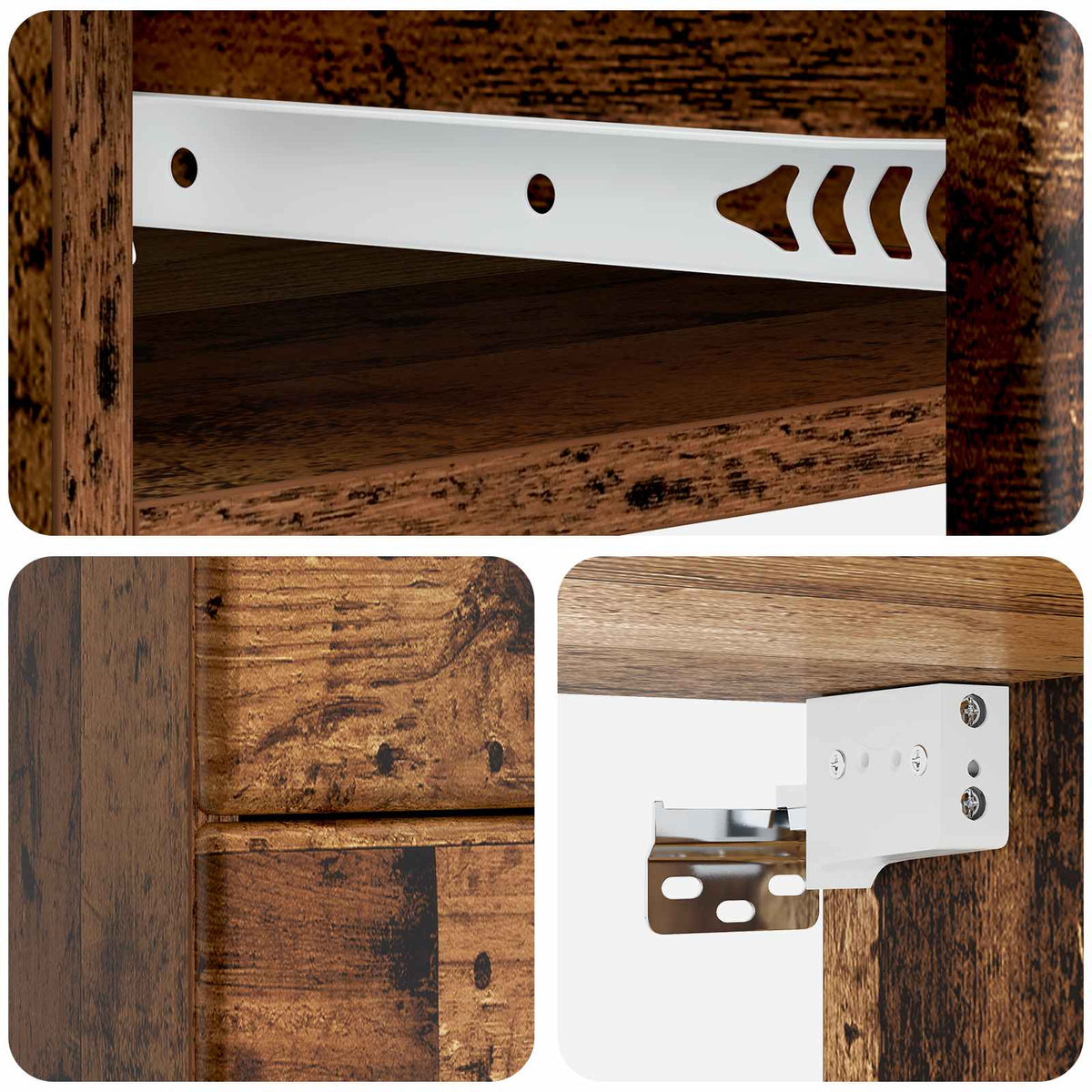Wandmontierter Nachttisch 2 stk. Altholz 34,5 x 33 x 40 cm