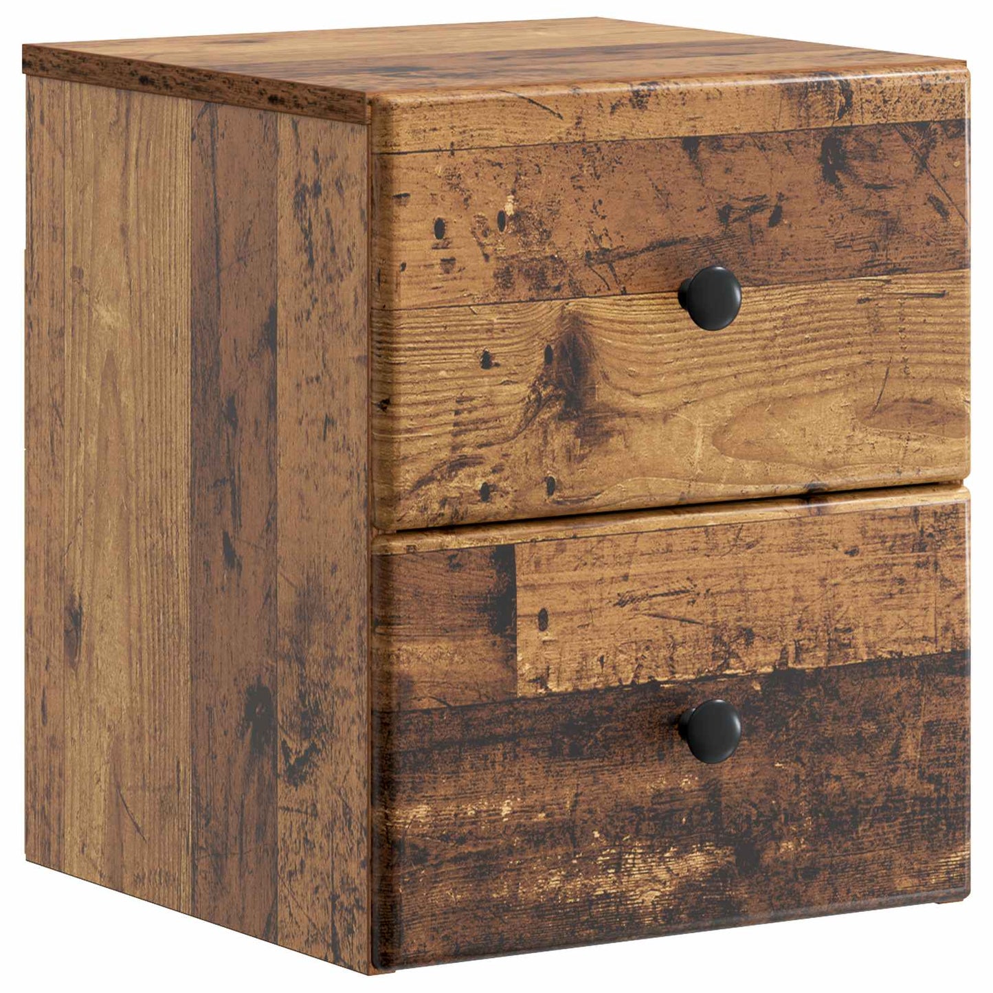 Wandmontierter Nachttisch 2 stk. Altholz 34,5 x 33 x 40 cm