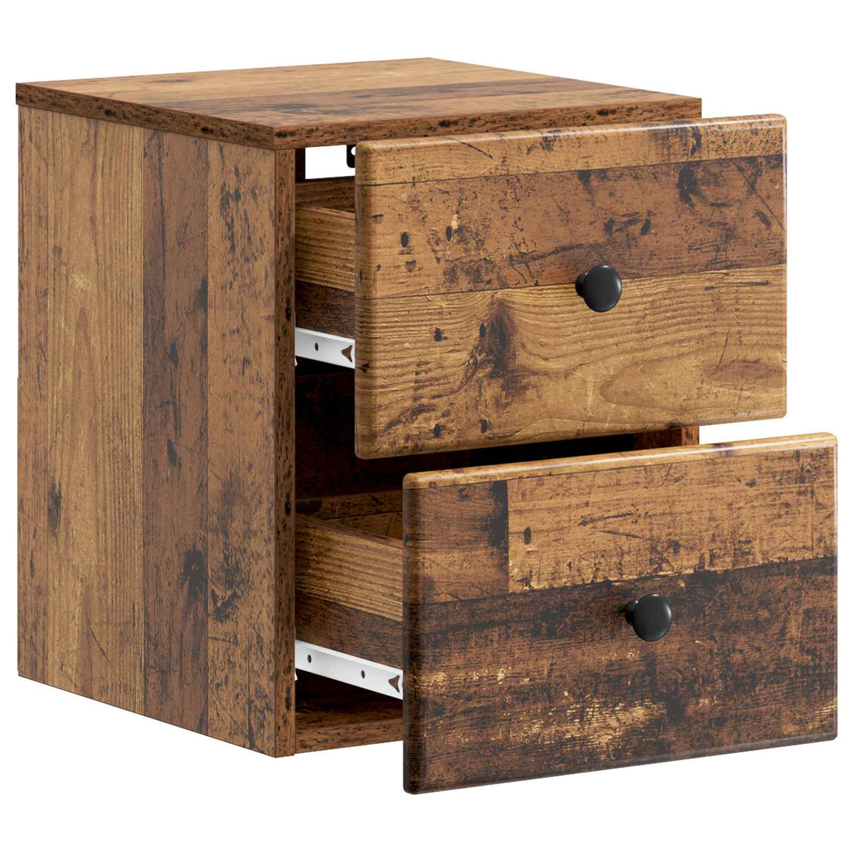 Wandmontierter Nachttisch 2 stk. Altholz 34,5 x 33 x 40 cm