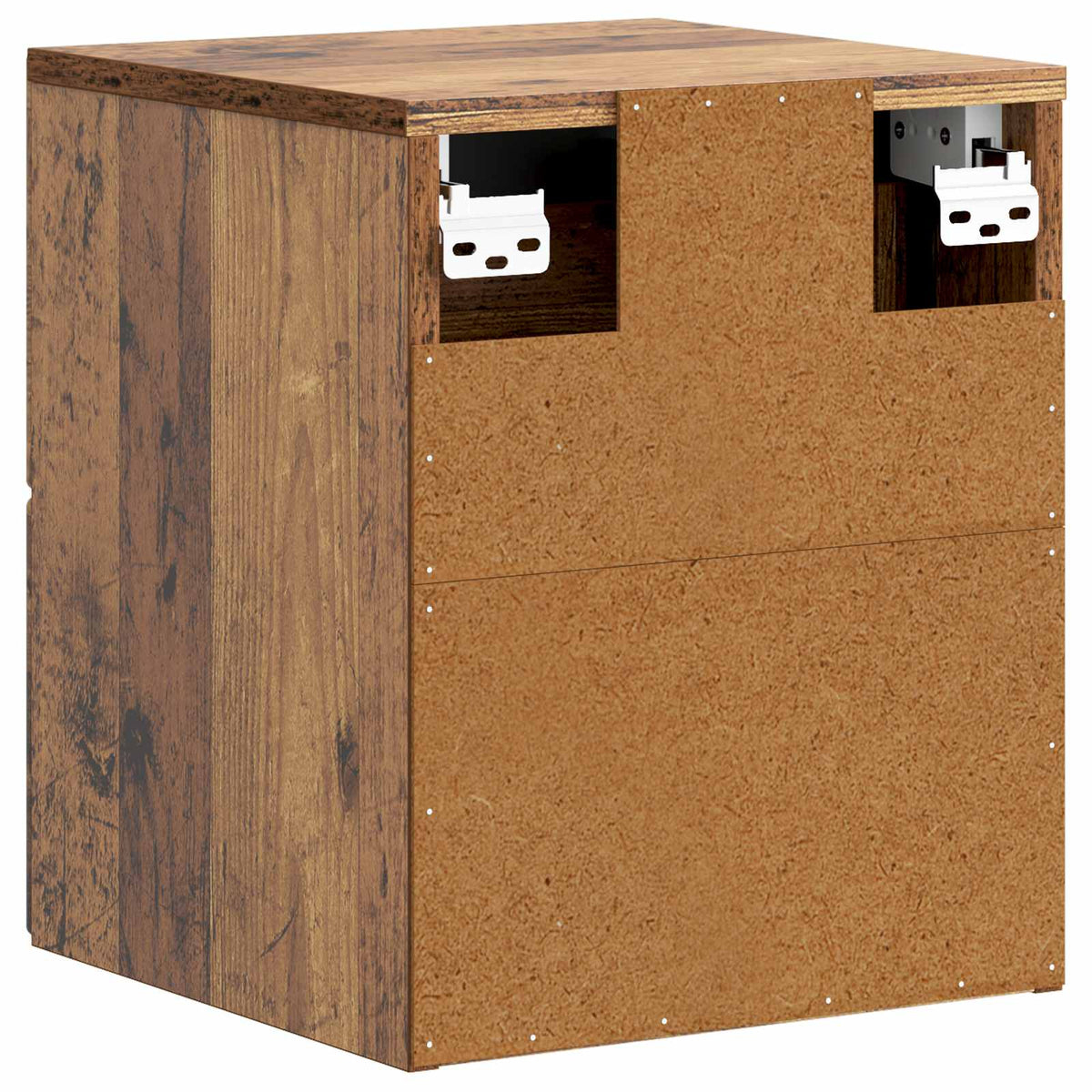 Wandmontierter Nachttisch 2 stk. Altholz 34,5 x 33 x 40 cm