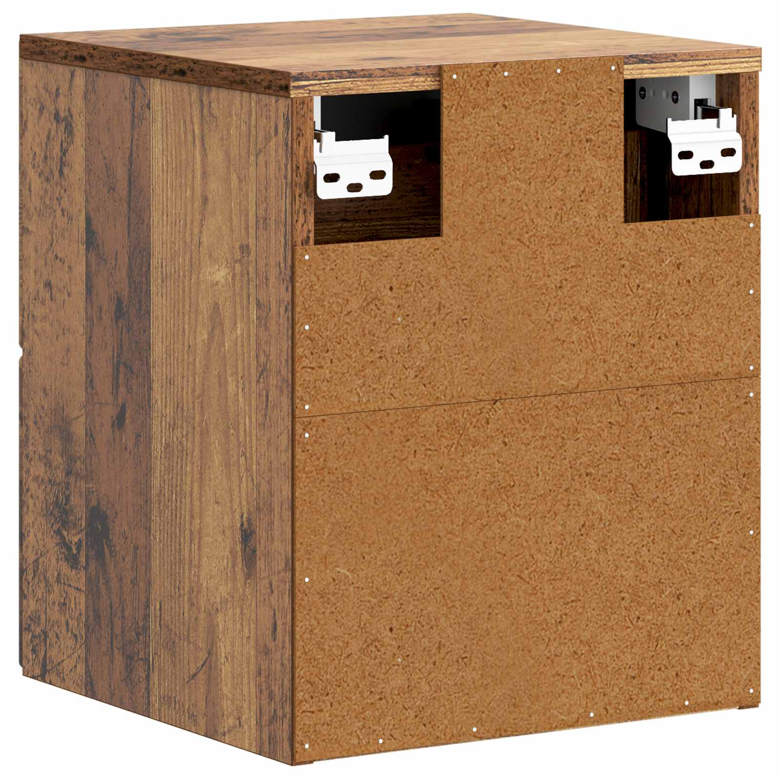 Wandmontierter Nachttisch 2 stk. Altholz 34,5 x 33 x 40 cm