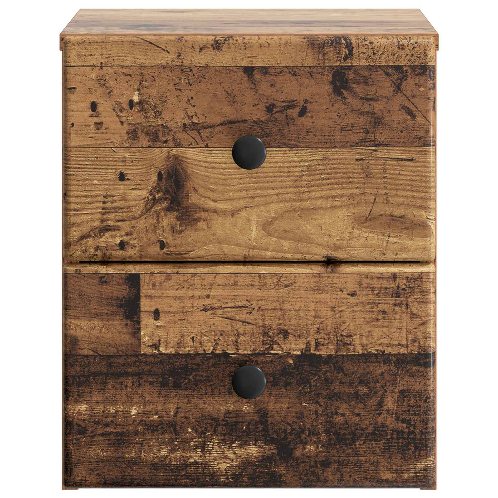 Wandmontierter Nachttisch 2 stk. Altholz 34,5 x 33 x 40 cm