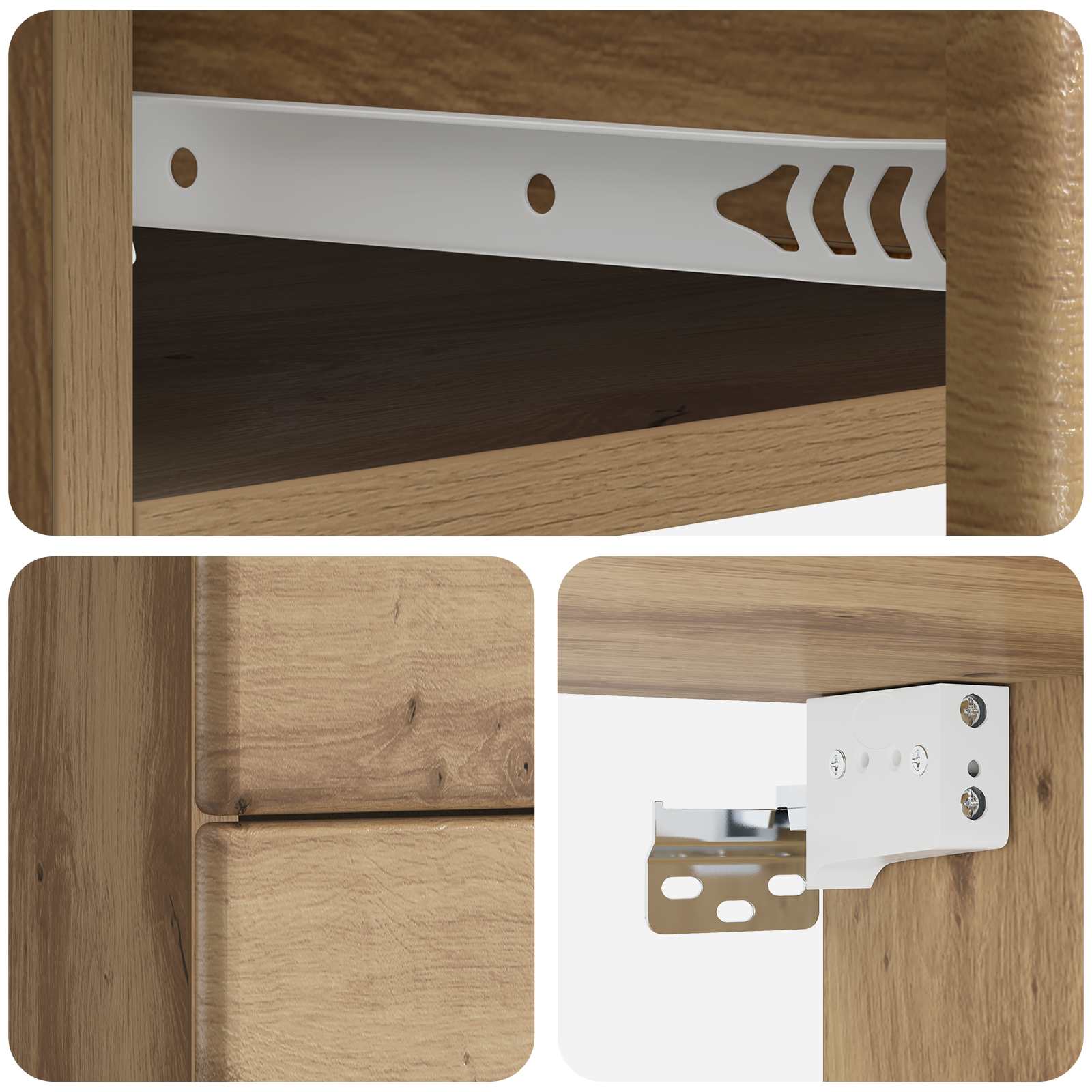 Wandmontierter Nachttisch 2 stk. Artisan-Eiche