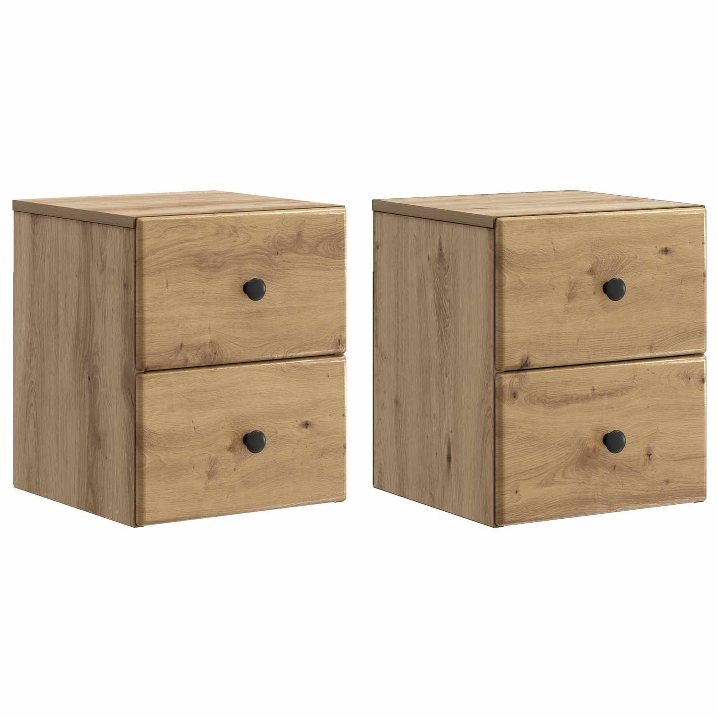 Wandmontierter Nachttisch 2 stk. Artisan-Eiche