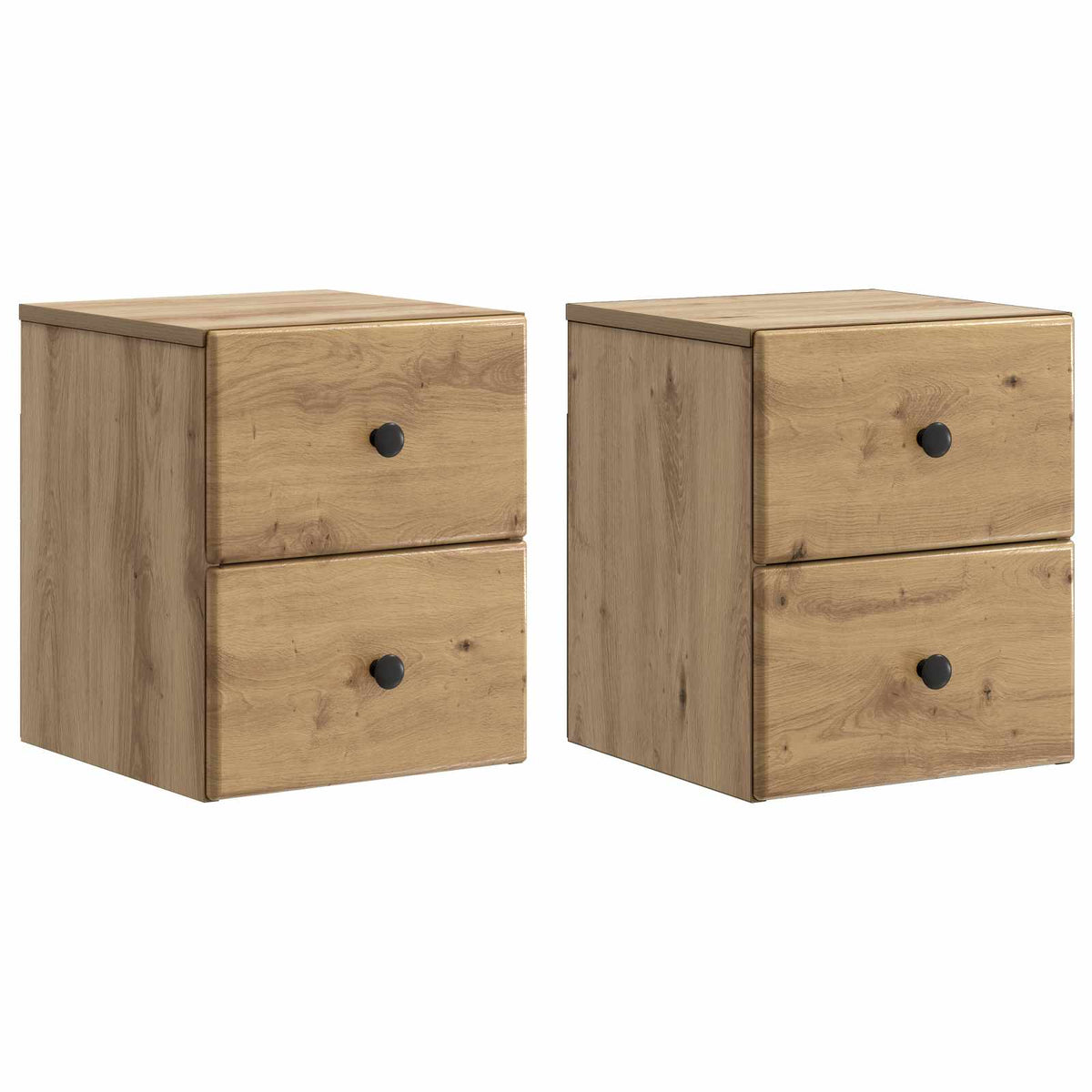 Wandmontierter Nachttisch 2 stk. Artisan-Eiche