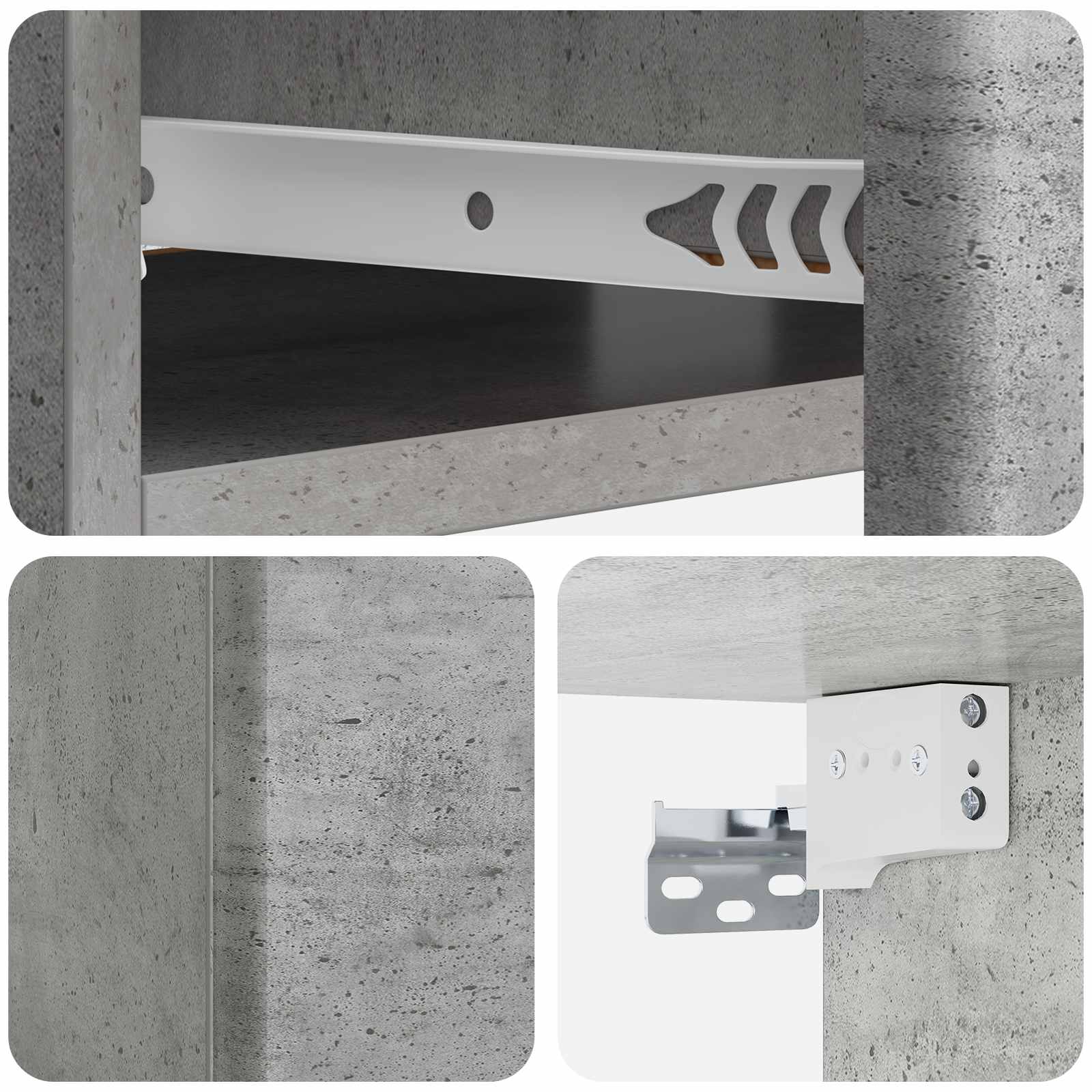 Wandmontierter Beistelltisch Betongrau 59 x 34,5 x 17 cm