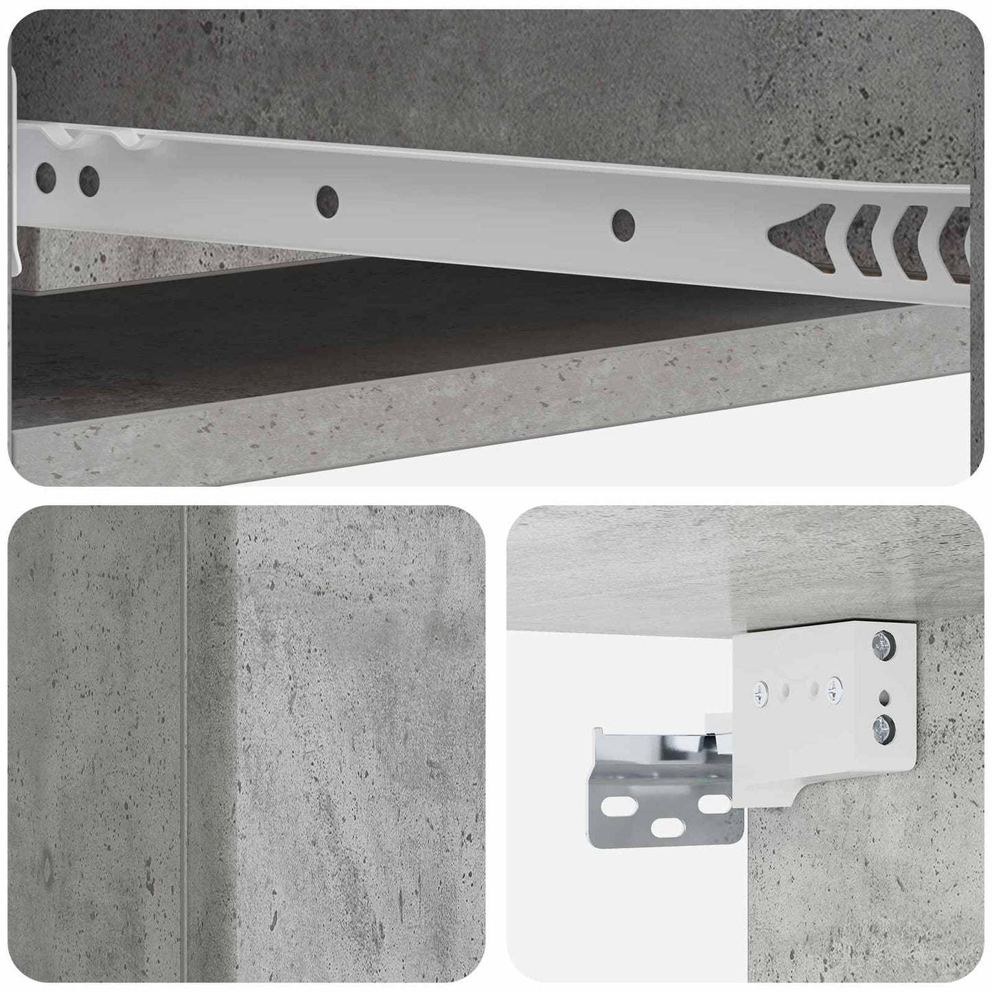 Wandmontierter Beistelltisch Betongrau 87,5 x 34,5 x 17 cm