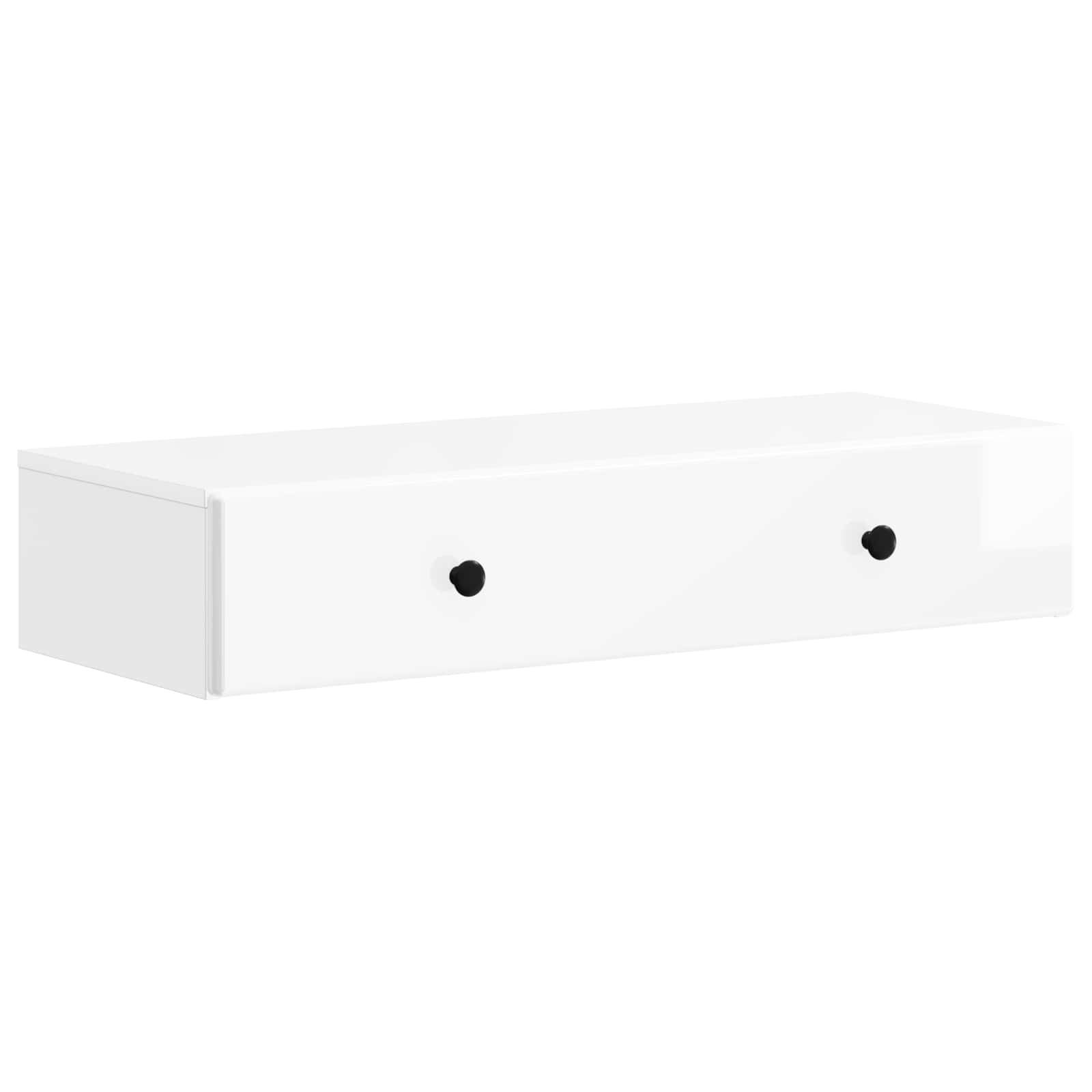 Wandmontierter Beistelltisch Hochglanz Weiß 87,5 x 34,5 x 17 cm