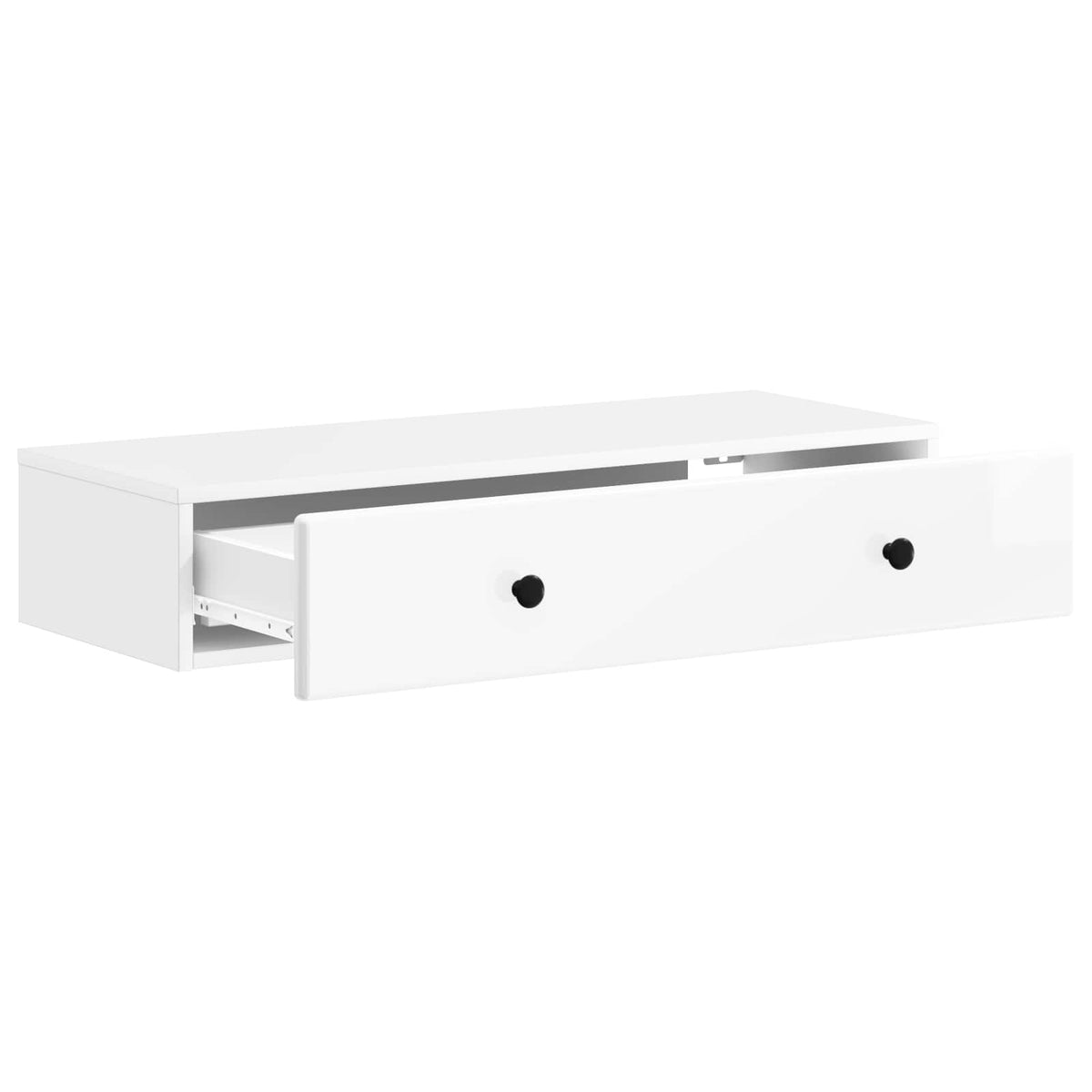 Wandmontierter Beistelltisch Hochglanz Weiß 87,5 x 34,5 x 17 cm
