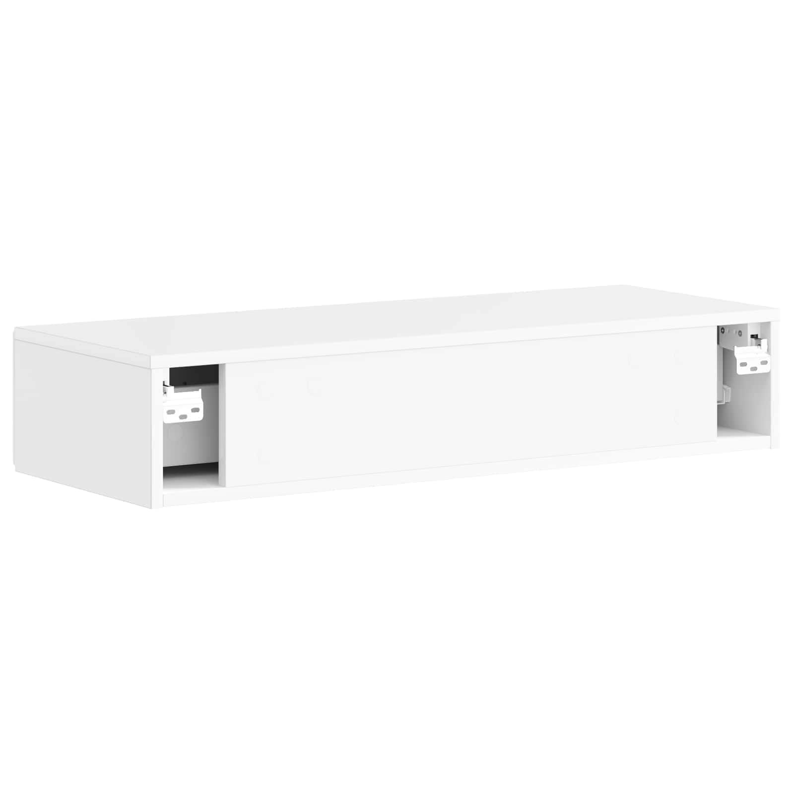 Wandmontierter Beistelltisch Hochglanz Weiß 87,5 x 34,5 x 17 cm