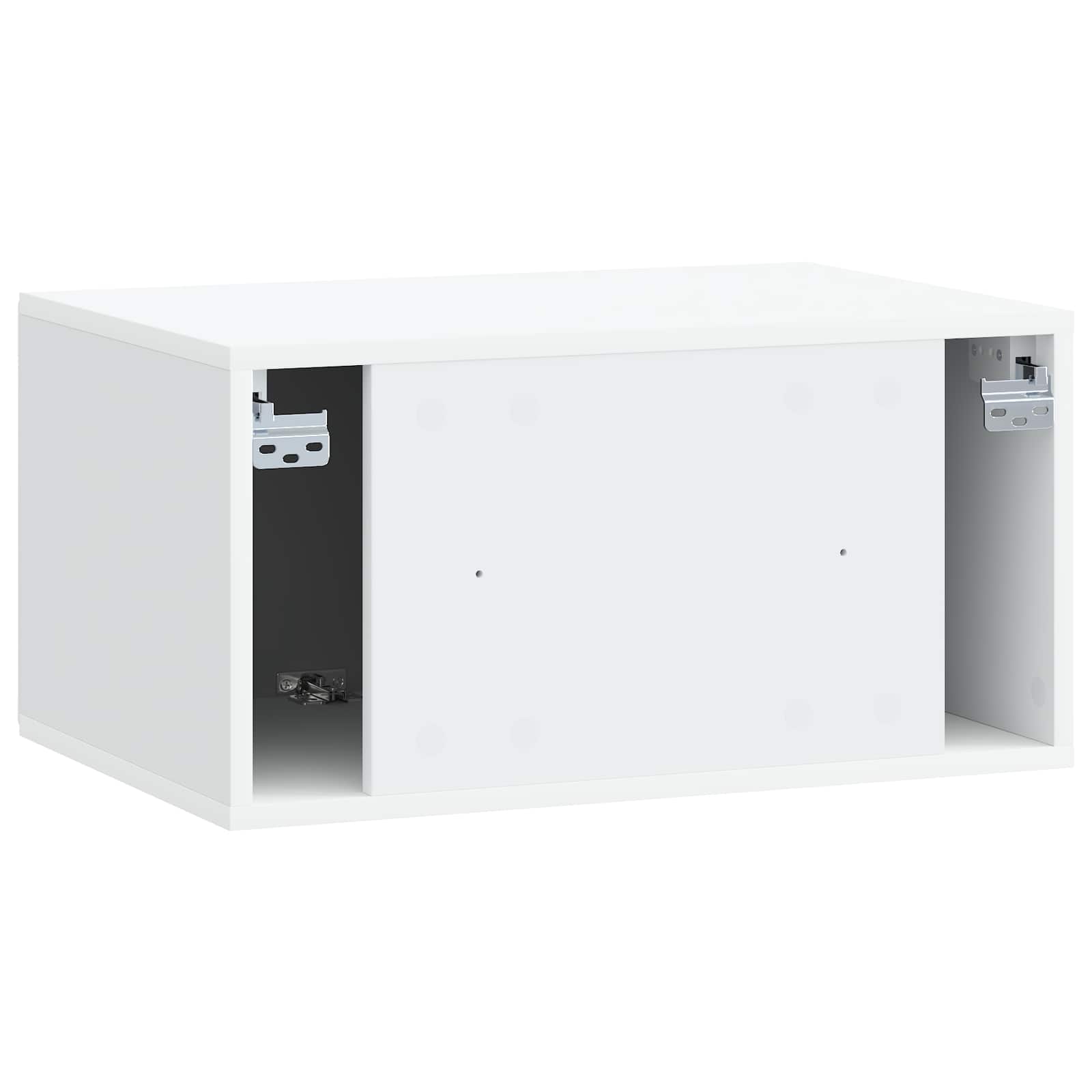 Wandmontierter TV-Schrank 59,5 x 41 x 30 cm Weiß Holzwerkstoff