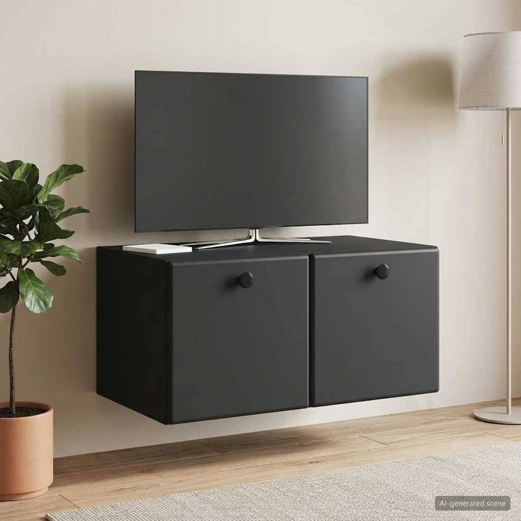 Wandmontierter TV-Schrank 59,5 x 41 x 30 cm Schwarz