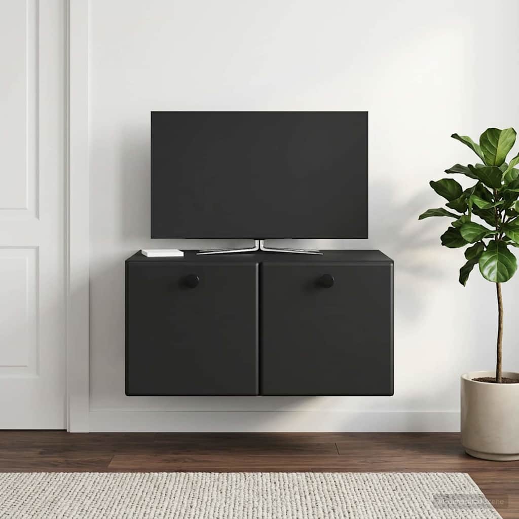Wandmontierter TV-Schrank 59,5 x 41 x 30 cm Schwarz
