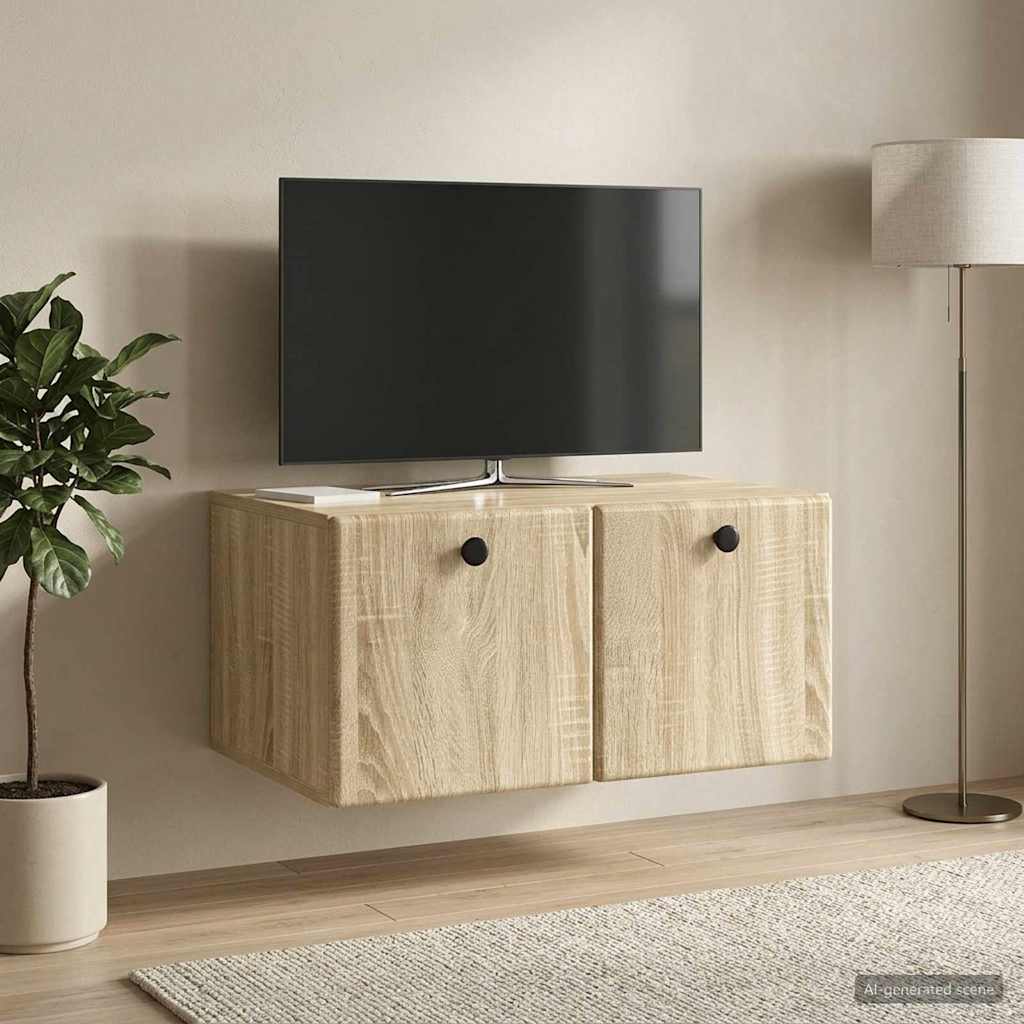Wandmontierter TV-Schrank 59,5 x 41 x 30 cm Sonoma-Eiche