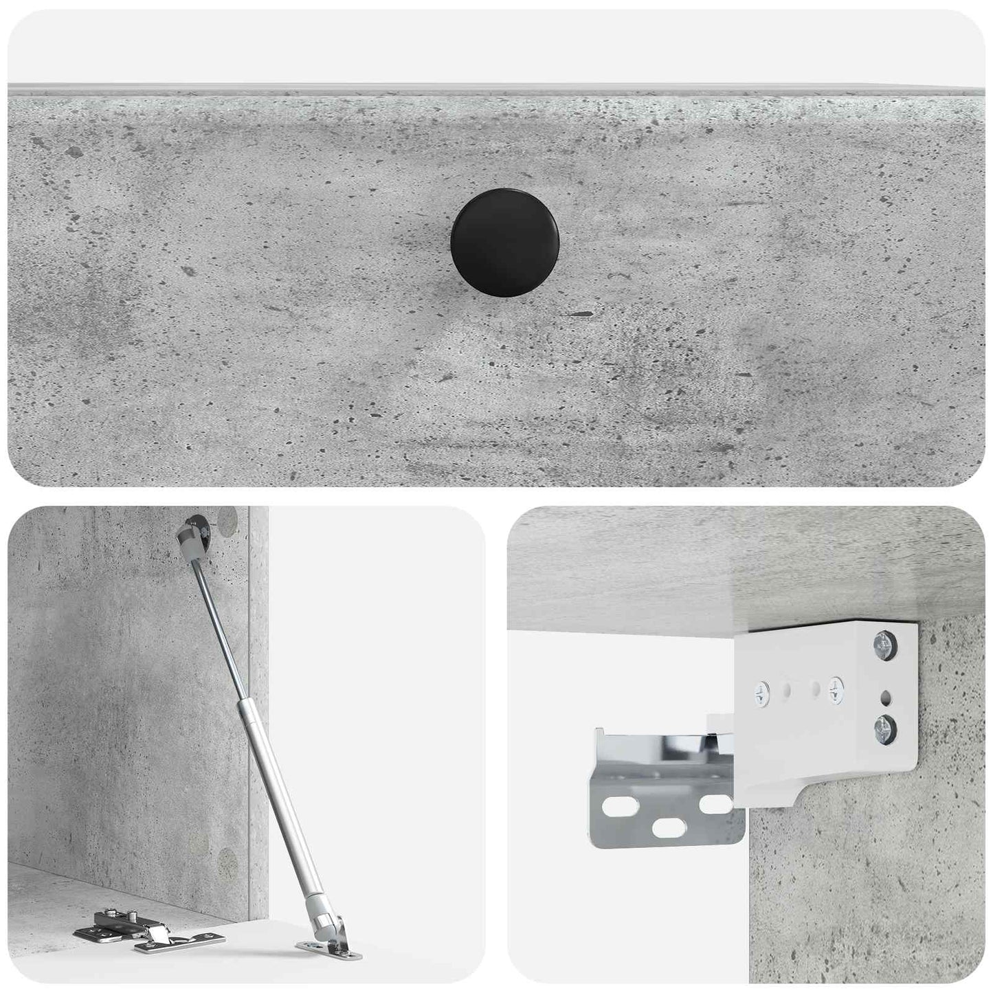 Wandmontierter TV-Schrank 59,5 x 41 x 30 cm Betongrau