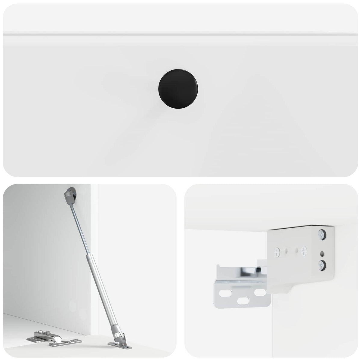 Wandmontierter TV-Schrank 59,5 x 41 x 30 cm Hochglanz Weiß