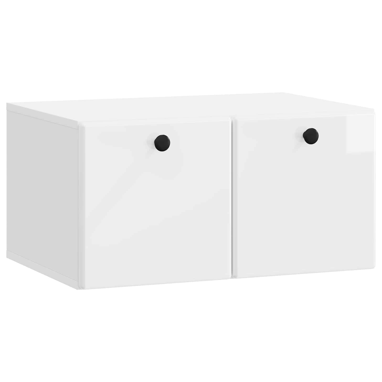Wandmontierter TV-Schrank 59,5 x 41 x 30 cm Hochglanz Weiß