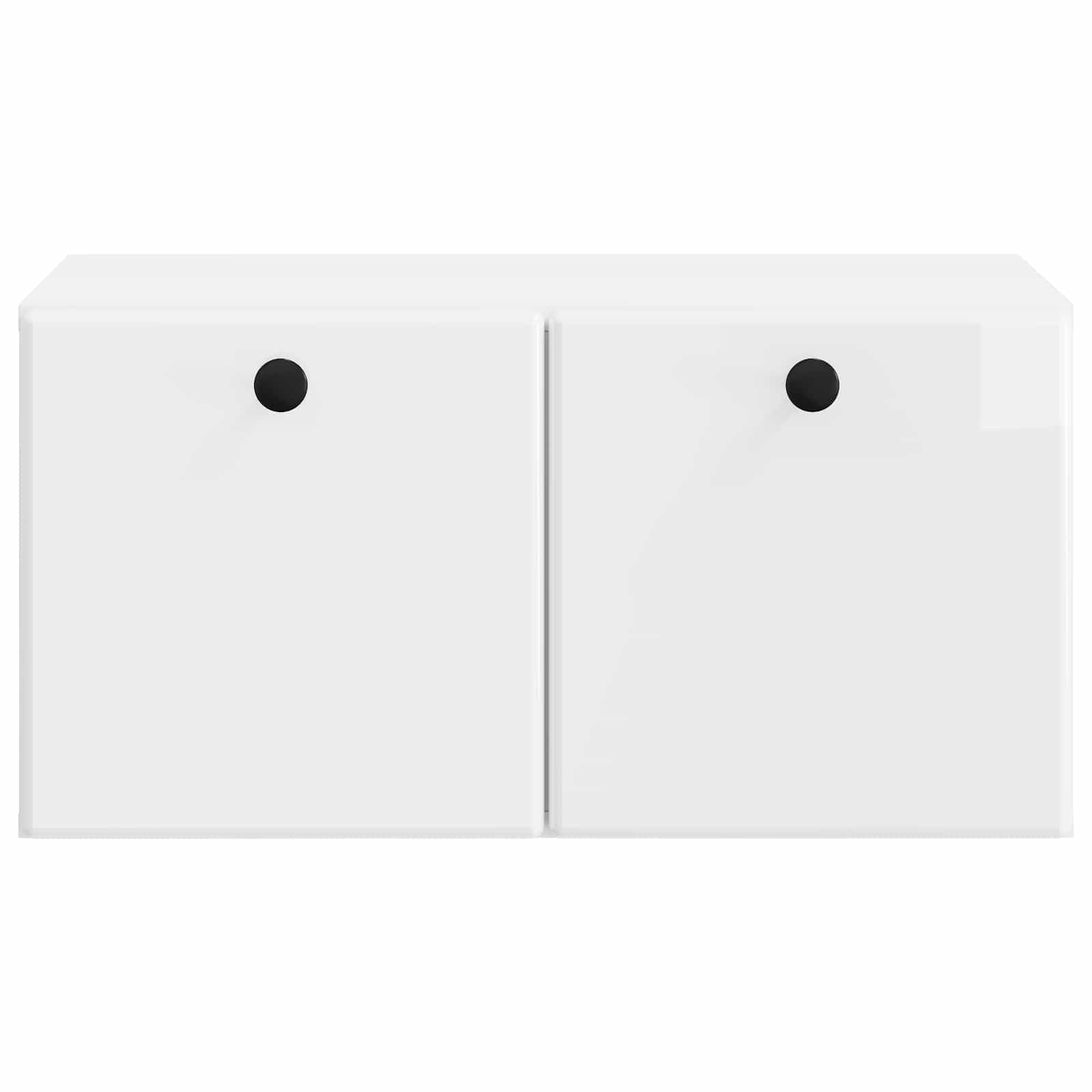 Wandmontierter TV-Schrank 59,5 x 41 x 30 cm Hochglanz Weiß