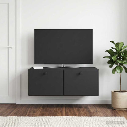 Wandmontierter TV-Schrank 78,5 x 41 x 30 cm Schwarz