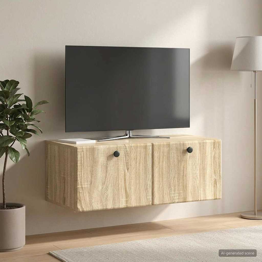 Wandmontierter TV-Schrank 78,5 x 41 x 30 cm Sonoma-Eiche