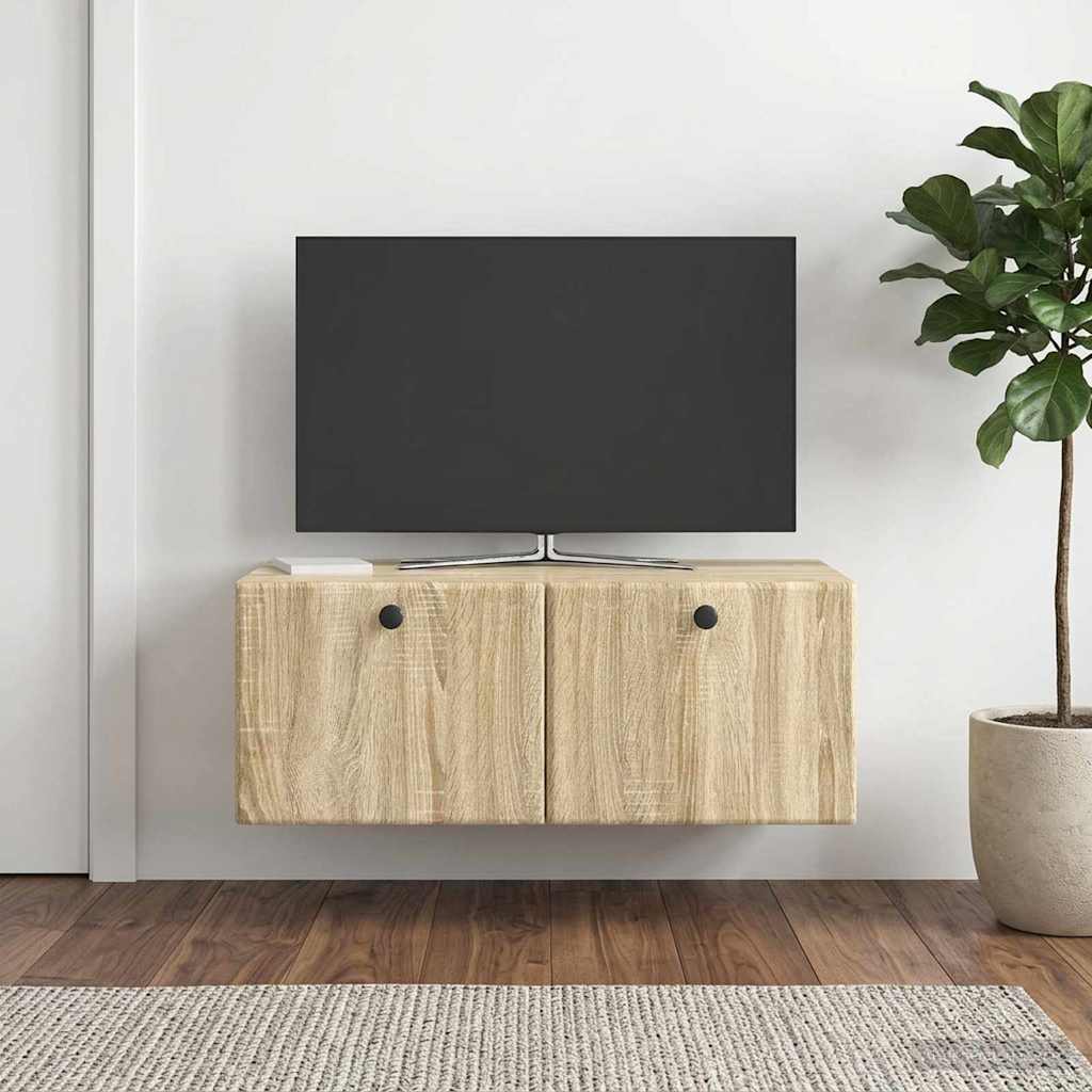 Wandmontierter TV-Schrank 78,5 x 41 x 30 cm Sonoma-Eiche