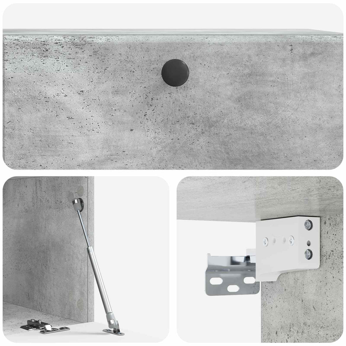 Wandmontierter TV-Schrank 78,5 x 41 x 30 cm Betongrau