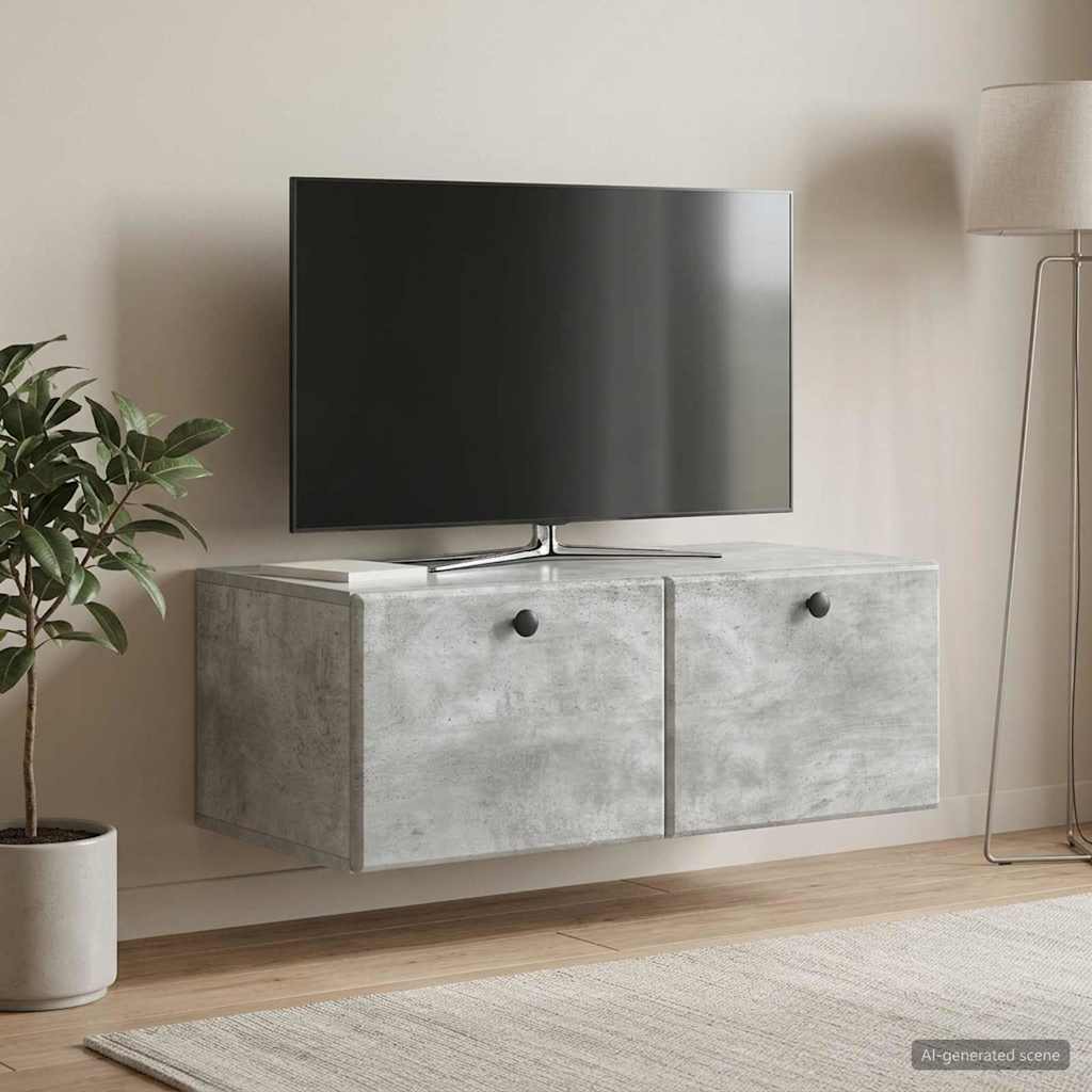 Wandmontierter TV-Schrank 78,5 x 41 x 30 cm Betongrau
