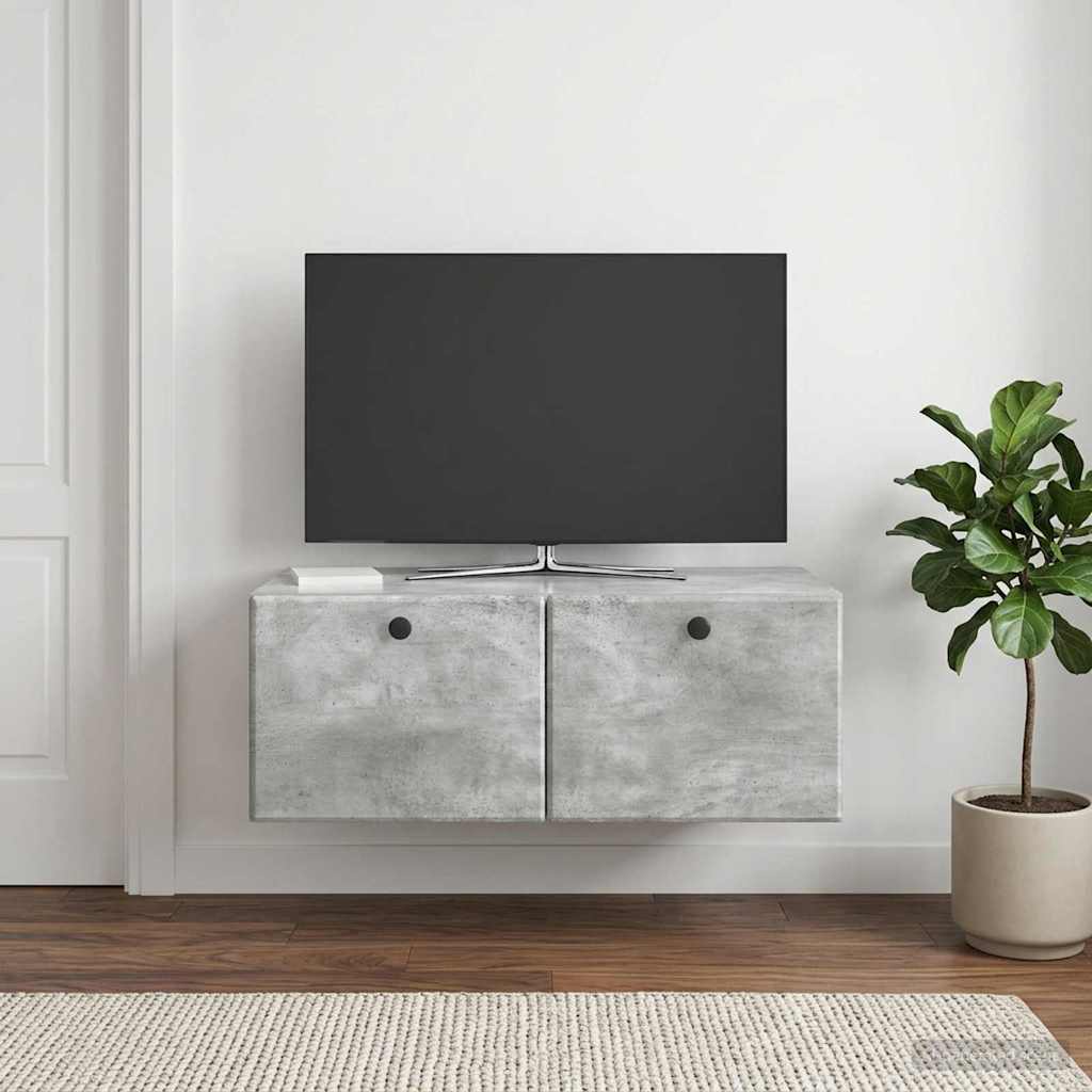 Wandmontierter TV-Schrank 78,5 x 41 x 30 cm Betongrau