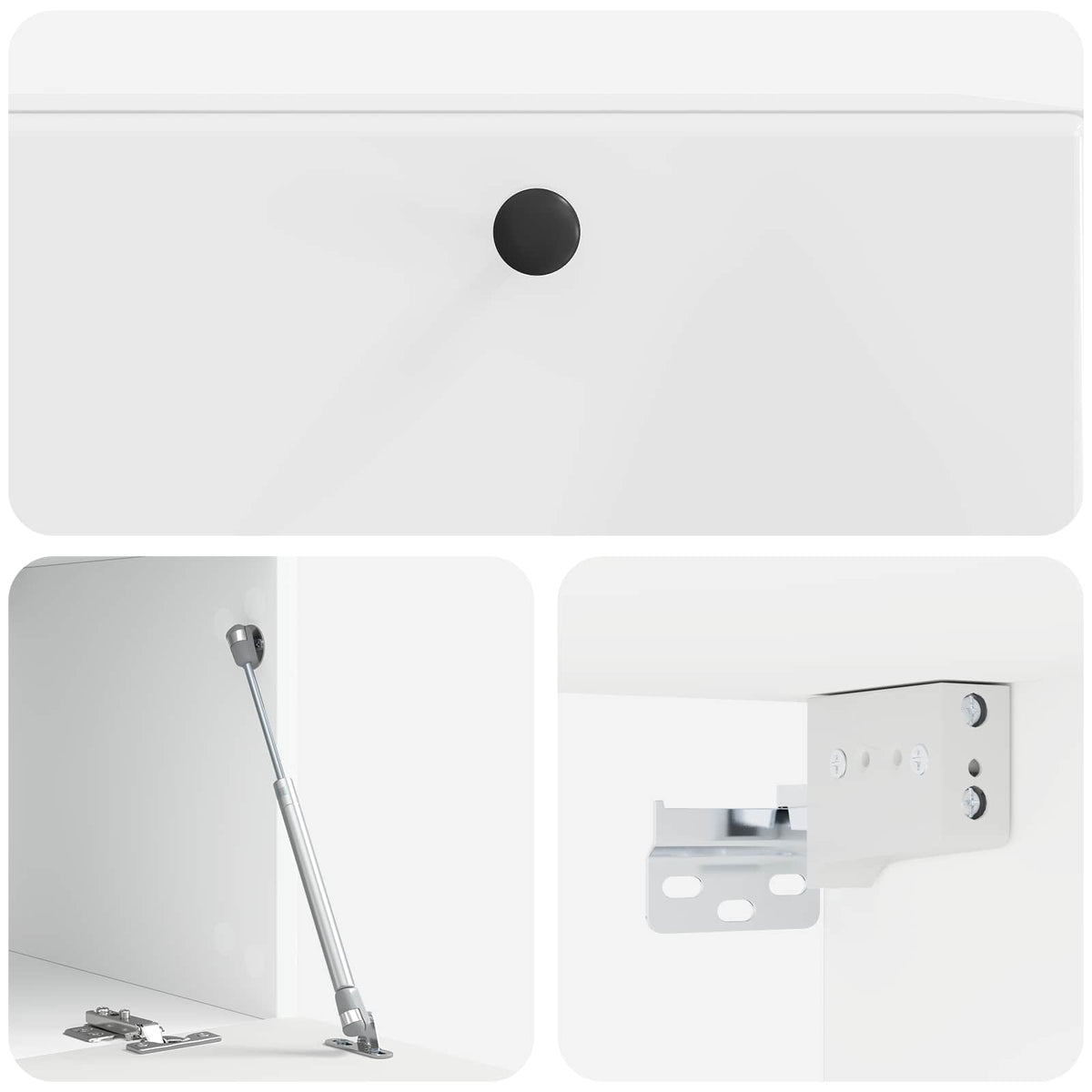 Wandmontierter TV-Schrank 78,5 x 41 x 30 cm Hochglanz Weiß