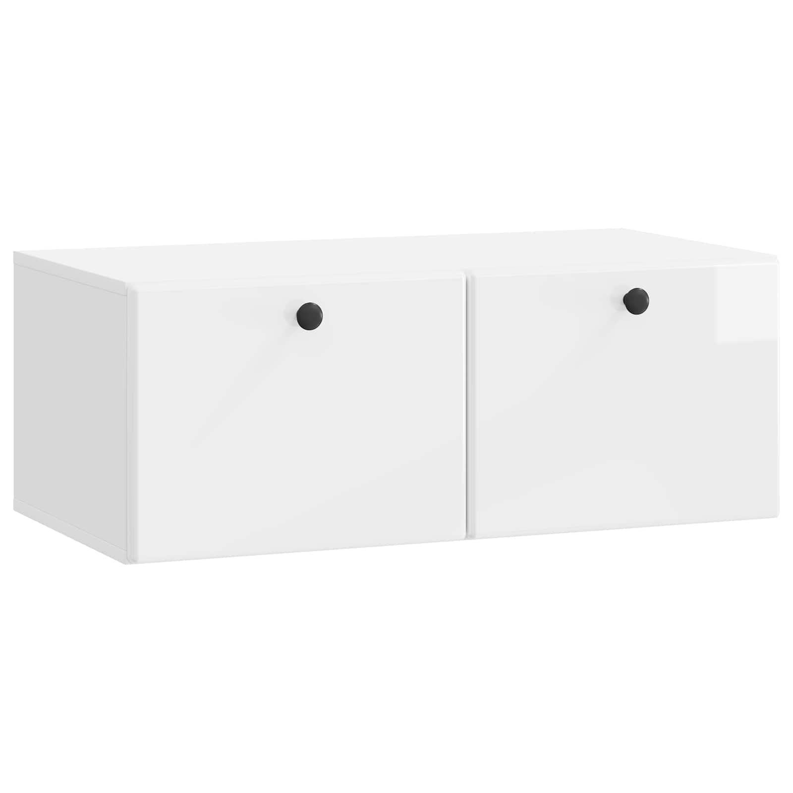 Wandmontierter TV-Schrank 78,5 x 41 x 30 cm Hochglanz Weiß