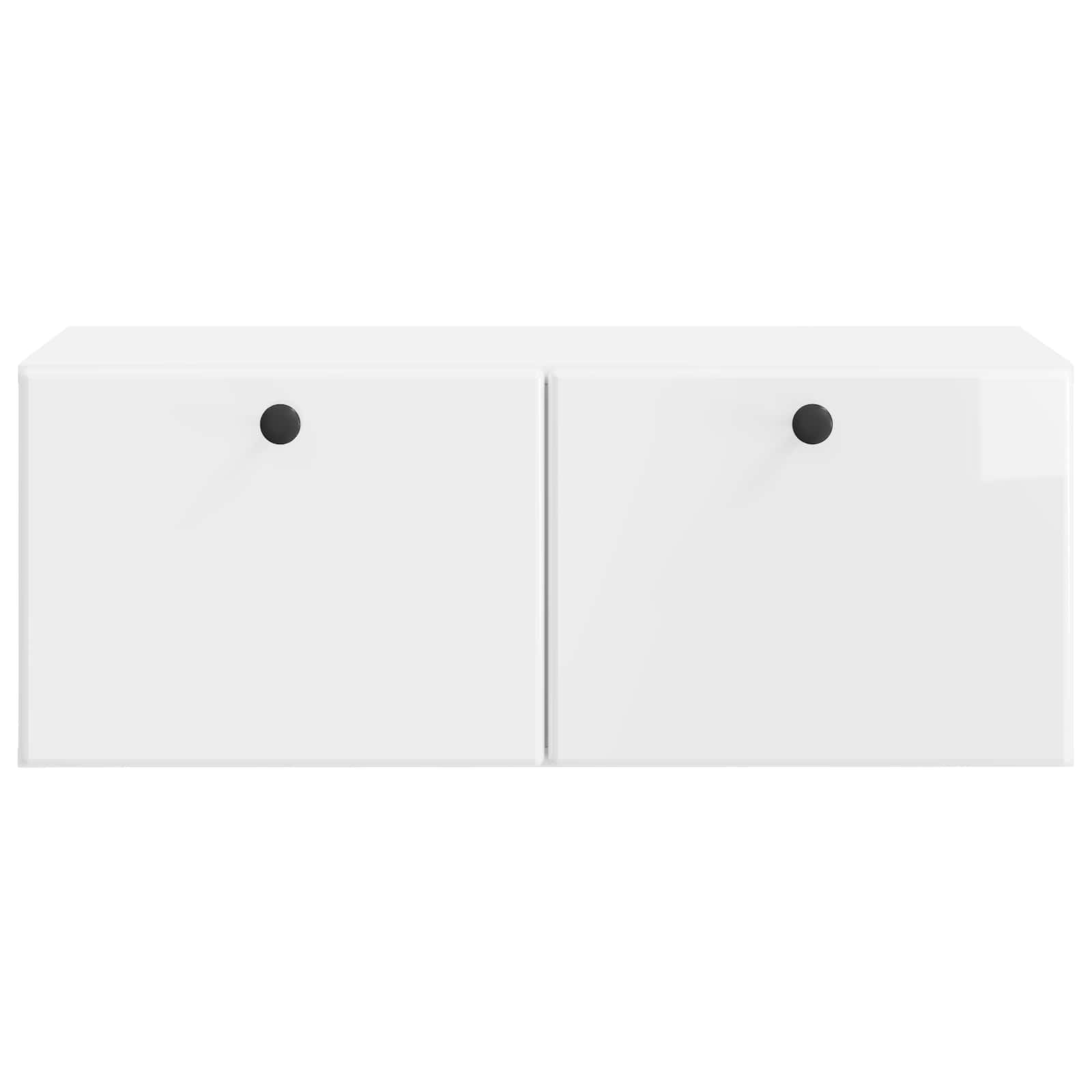 Wandmontierter TV-Schrank 78,5 x 41 x 30 cm Hochglanz Weiß