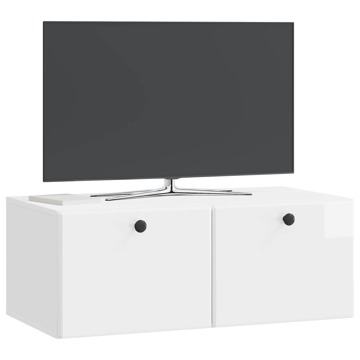 Wandmontierter TV-Schrank 78,5 x 41 x 30 cm Hochglanz Weiß