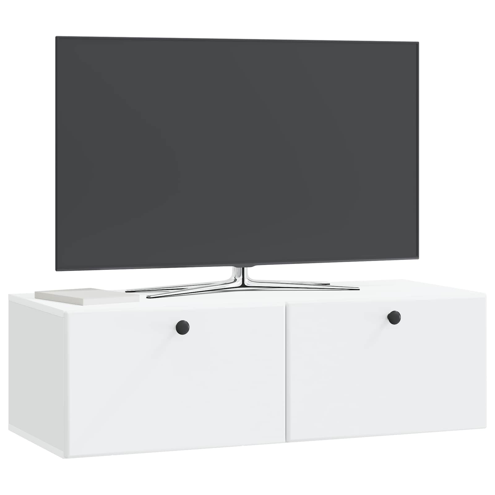 Wandmontierter TV-Schrank 98 x 41 x 30 cm Weiß Holzwerkstoff
