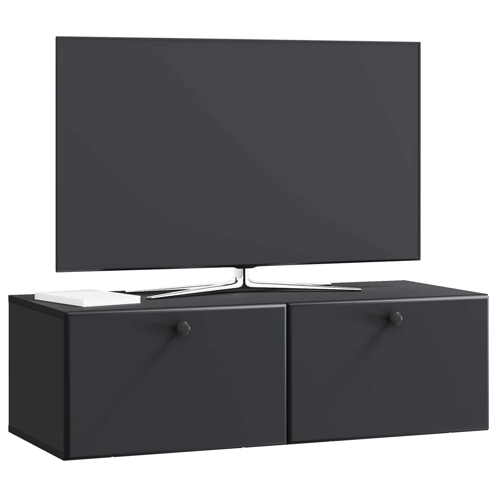 Wandmontierter TV-Schrank 98 x 41 x 30 cm Schwarz Holzwerkstoff