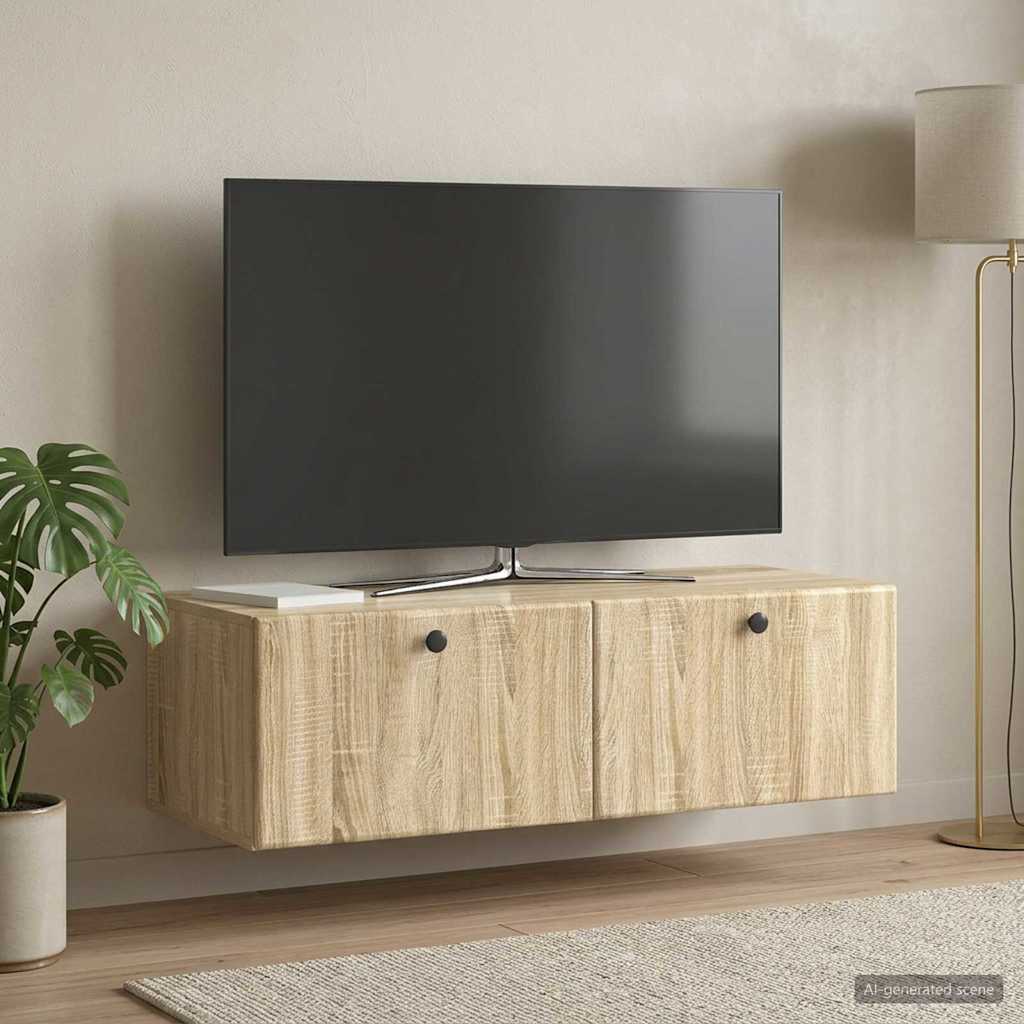 Wandmontierter TV-Schrank 98 x 41 x 30 cm Sonoma-Eiche