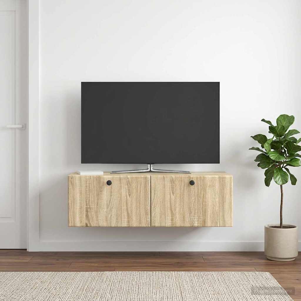 Wandmontierter TV-Schrank 98 x 41 x 30 cm Sonoma-Eiche