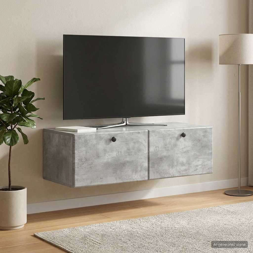 Wandmontierter TV-Schrank 98 x 41 x 30 cm Betongrau