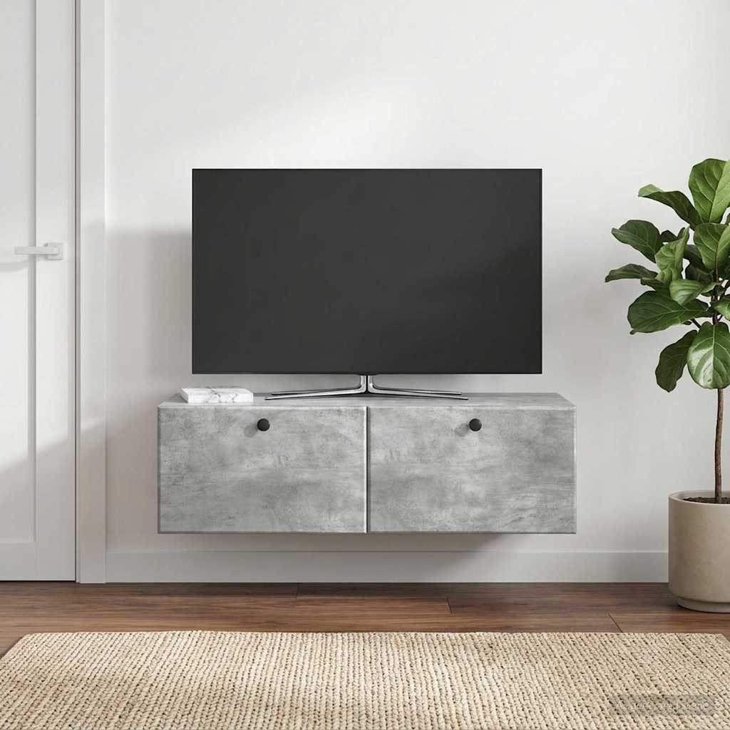 Wandmontierter TV-Schrank 98 x 41 x 30 cm Betongrau