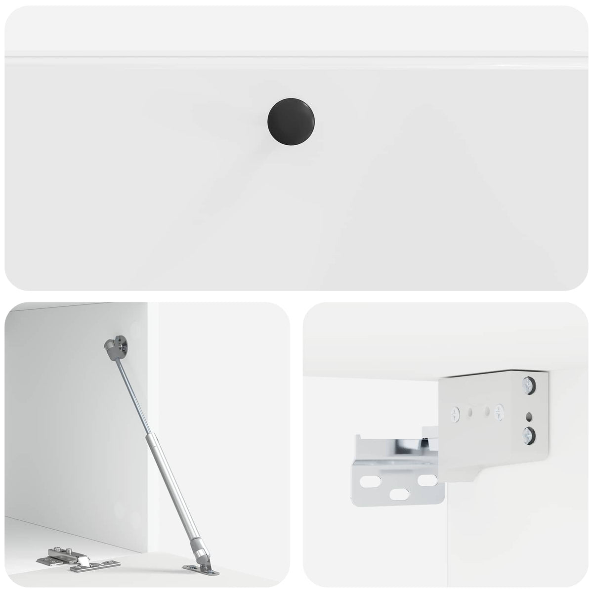 Wandmontierter TV-Schrank 98 x 41 x 30 cm Hochglanz Weiß