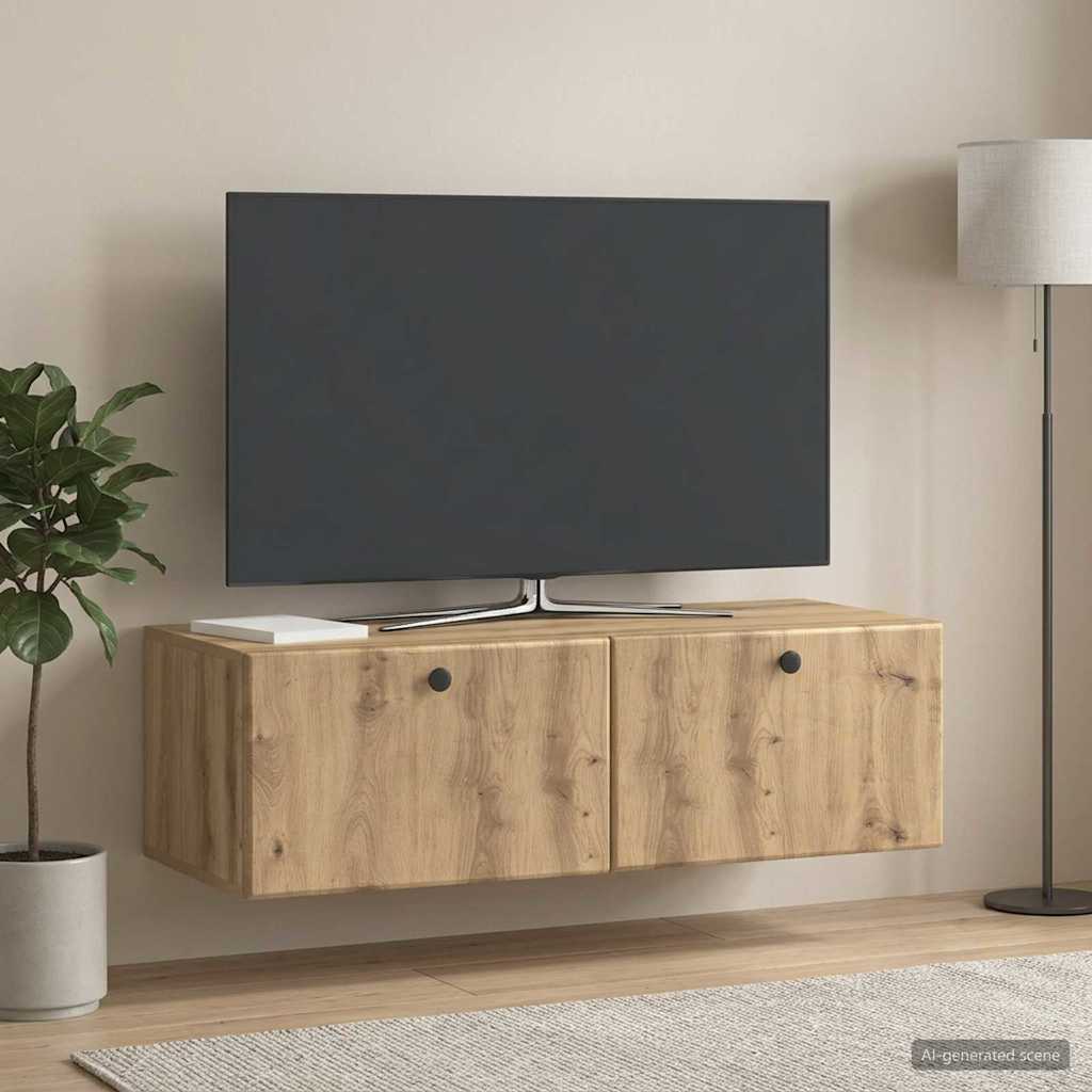 Wandmontierter TV-Schrank 98 x 41 x 30 cm Artisan-Eiche