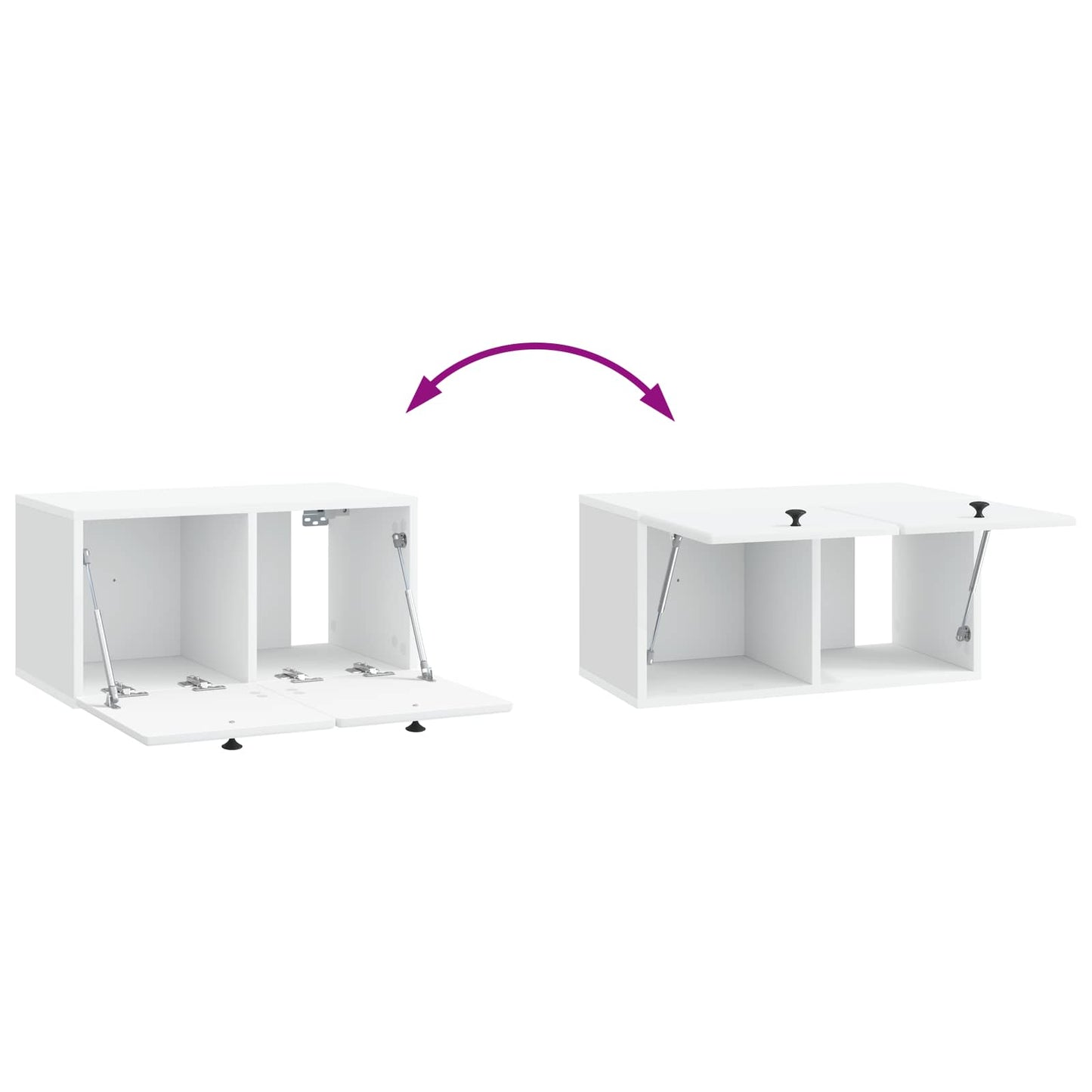 Wandmontierter TV-Schrank 59,5 x 31 x 30 cm Weiß Holzwerkstoff
