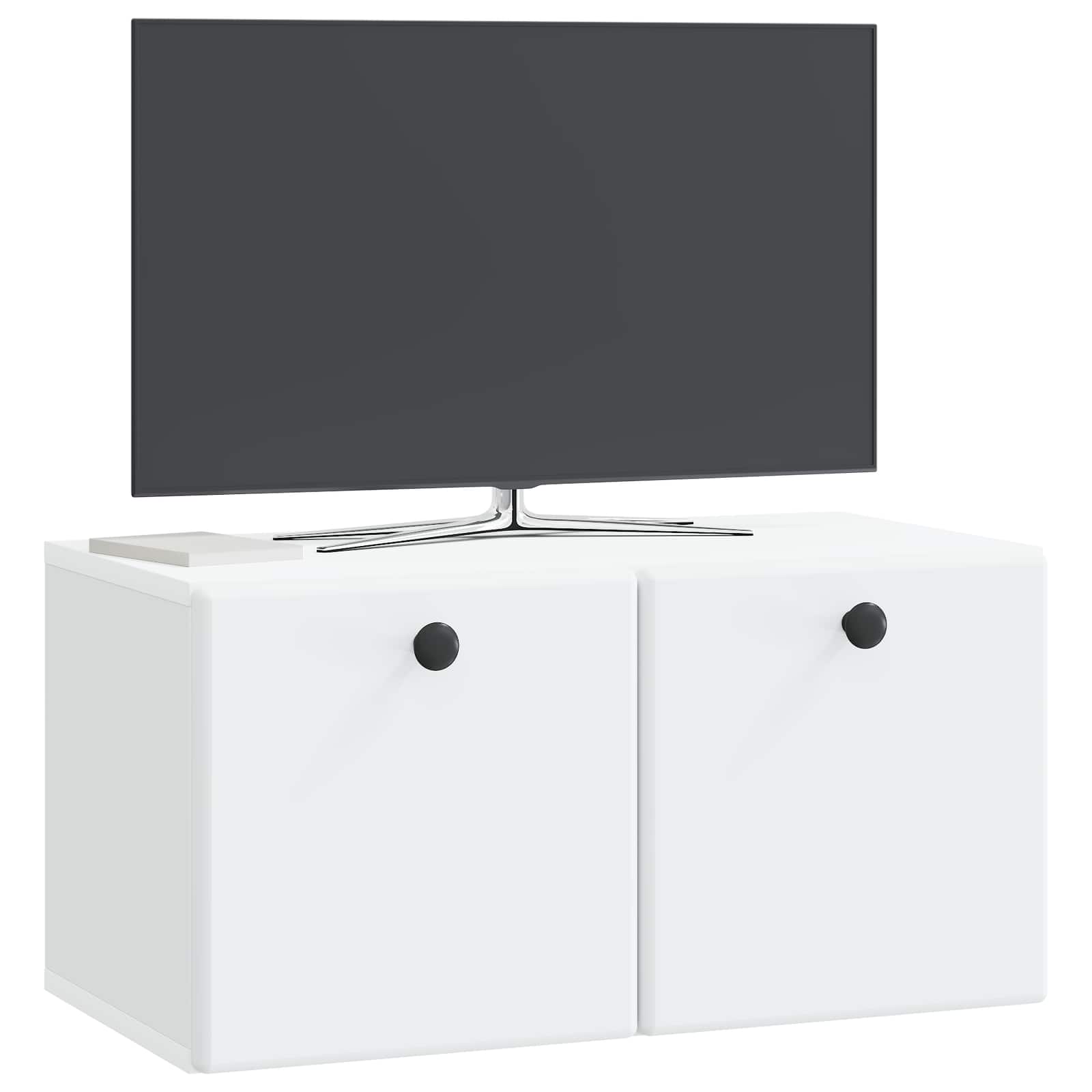 Wandmontierter TV-Schrank 59,5 x 31 x 30 cm Weiß Holzwerkstoff