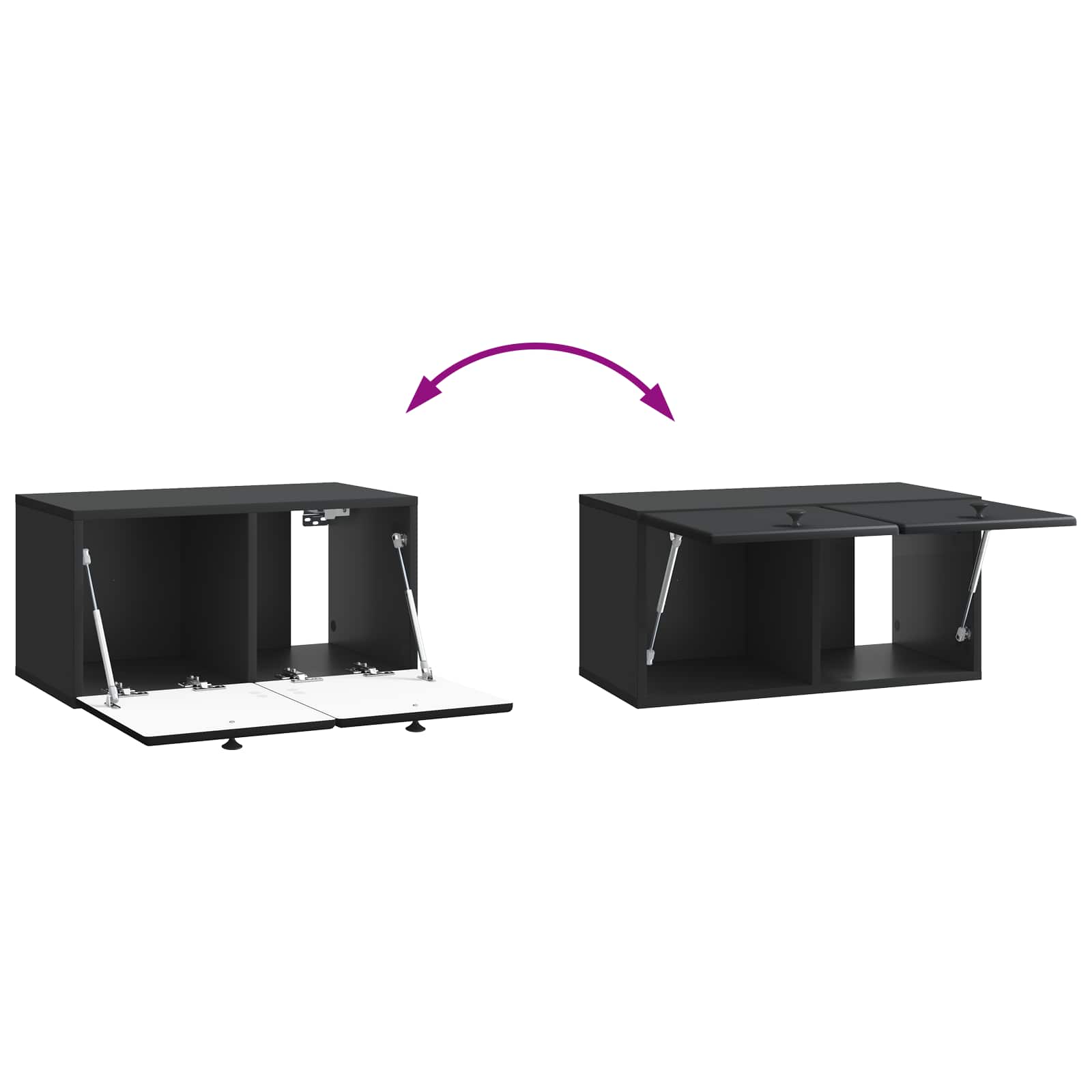 Wandmontierter TV-Schrank 59,5 x 31 x 30 cm Schwarz