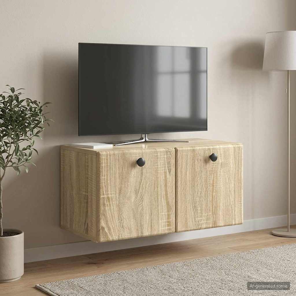 Wandmontierter TV-Schrank 59,5 x 31 x 30 cm Sonoma-Eiche