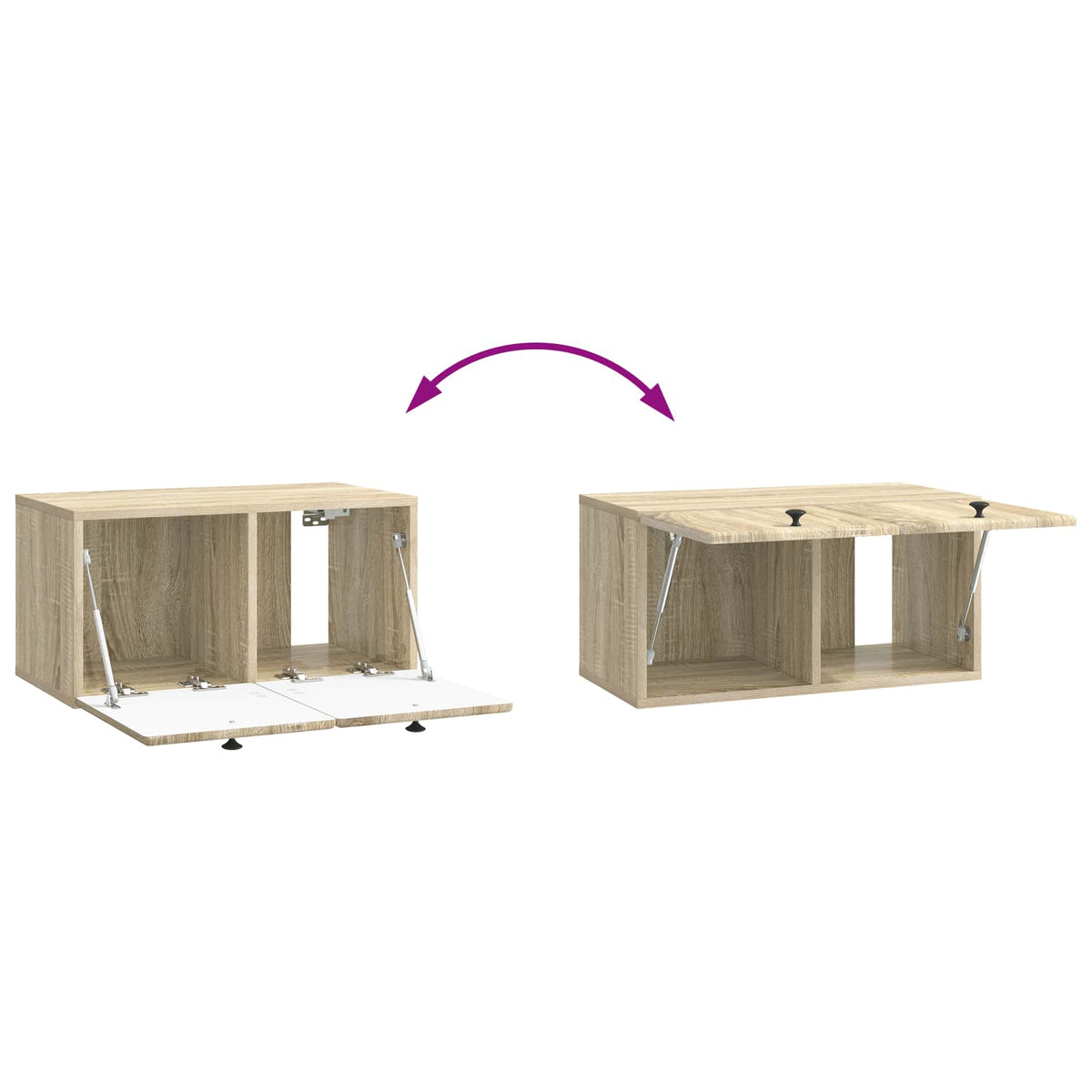 Wandmontierter TV-Schrank 59,5 x 31 x 30 cm Sonoma-Eiche
