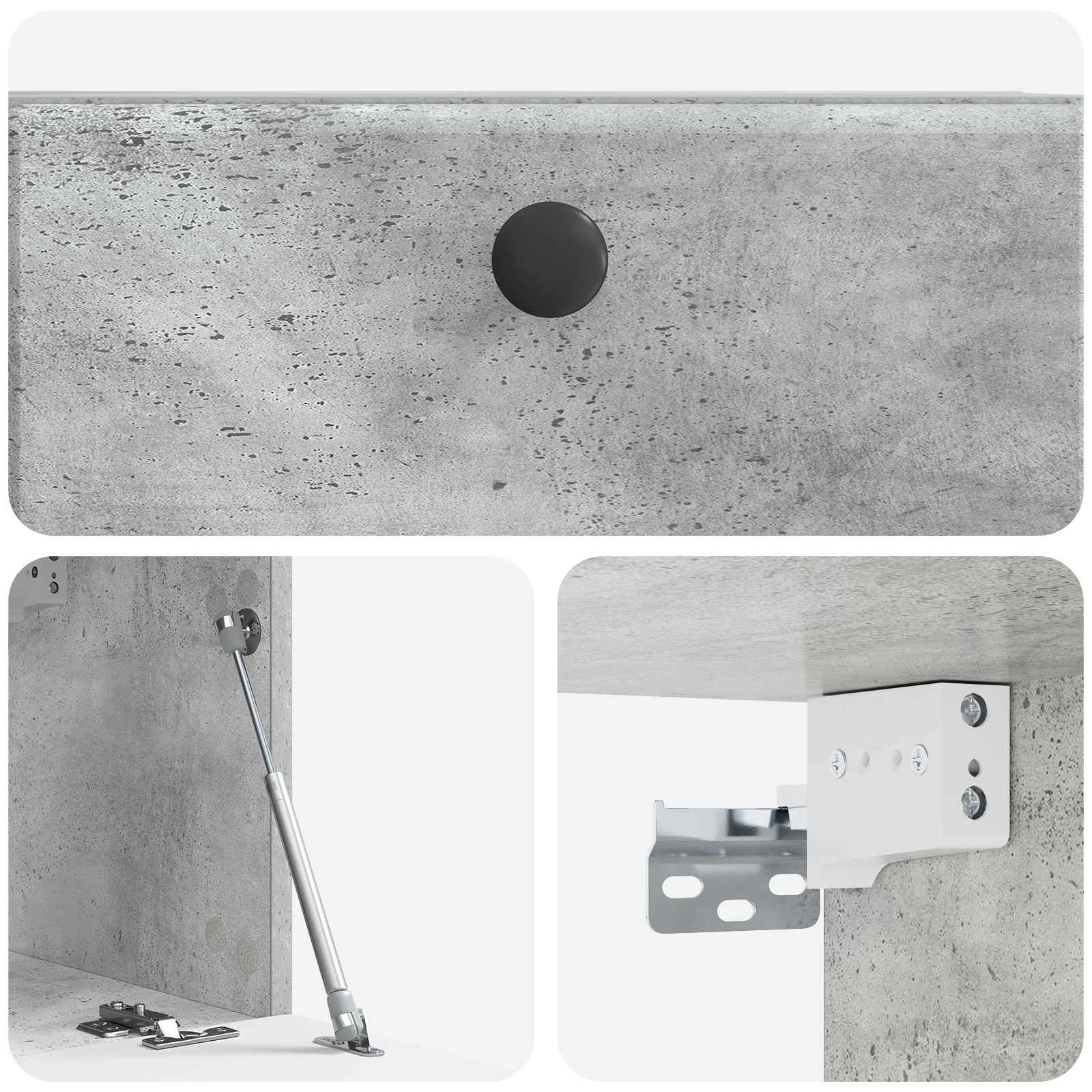 Wandmontierter TV-Schrank 59,5 x 31 x 30 cm Betongrau