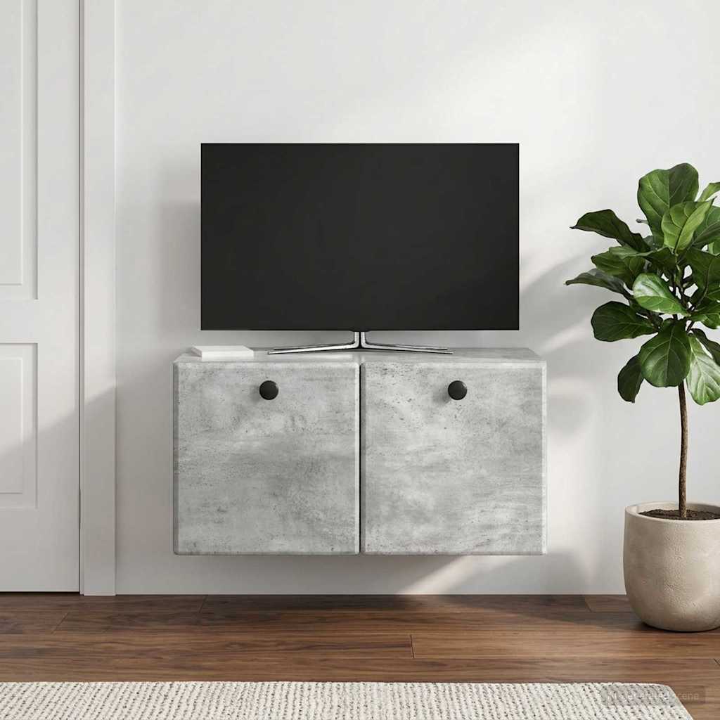 Wandmontierter TV-Schrank 59,5 x 31 x 30 cm Betongrau