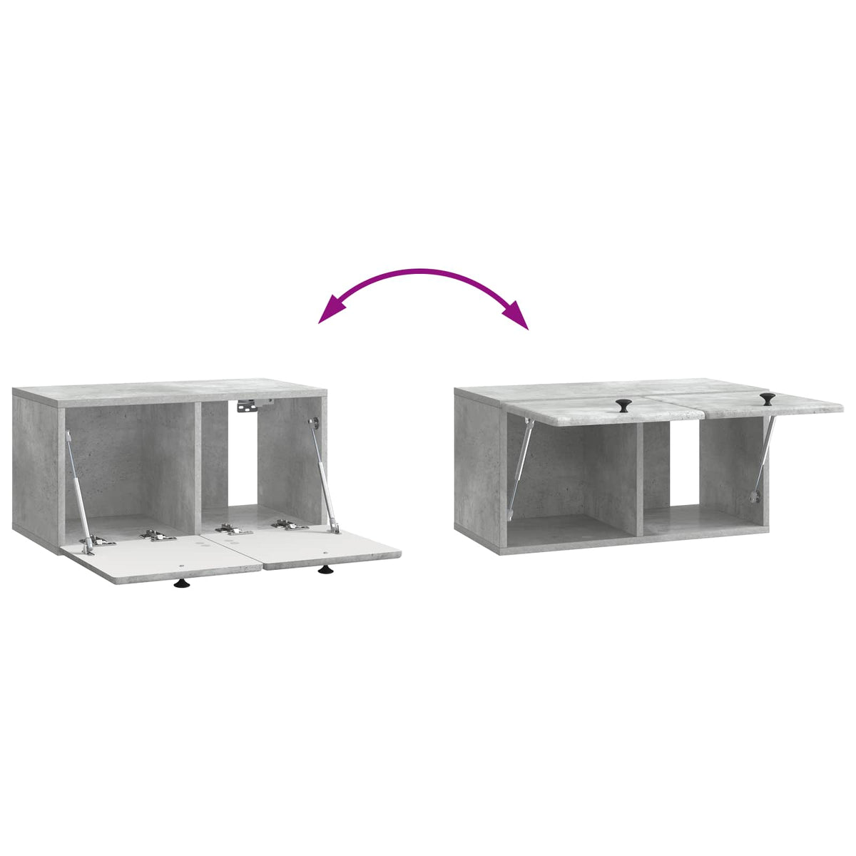Wandmontierter TV-Schrank 59,5 x 31 x 30 cm Betongrau